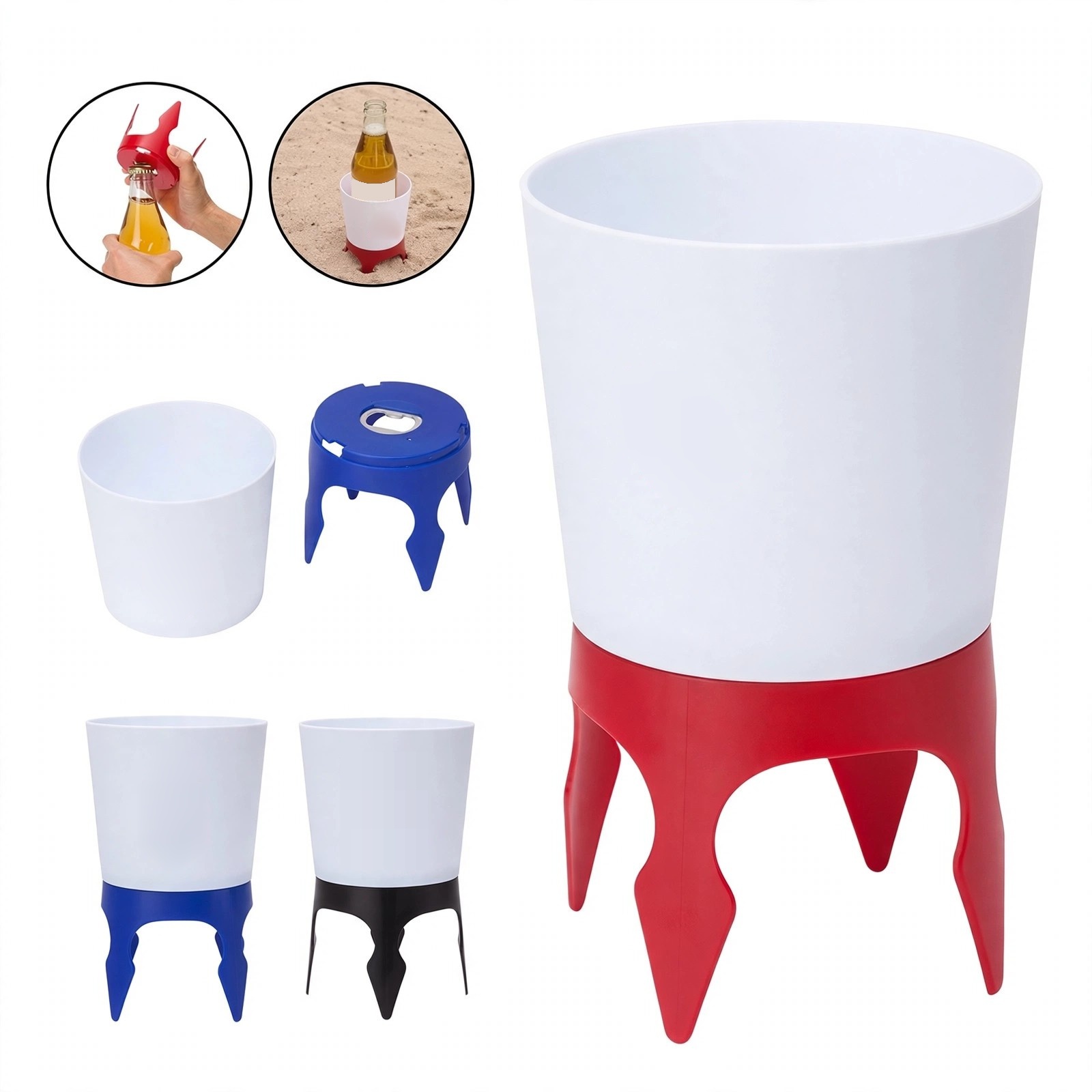 Beach Cup Holder With Bottle Opener
