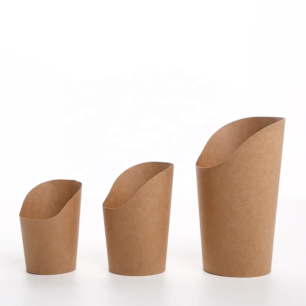 Disposable Kraft Paper Fry and Chip Cup