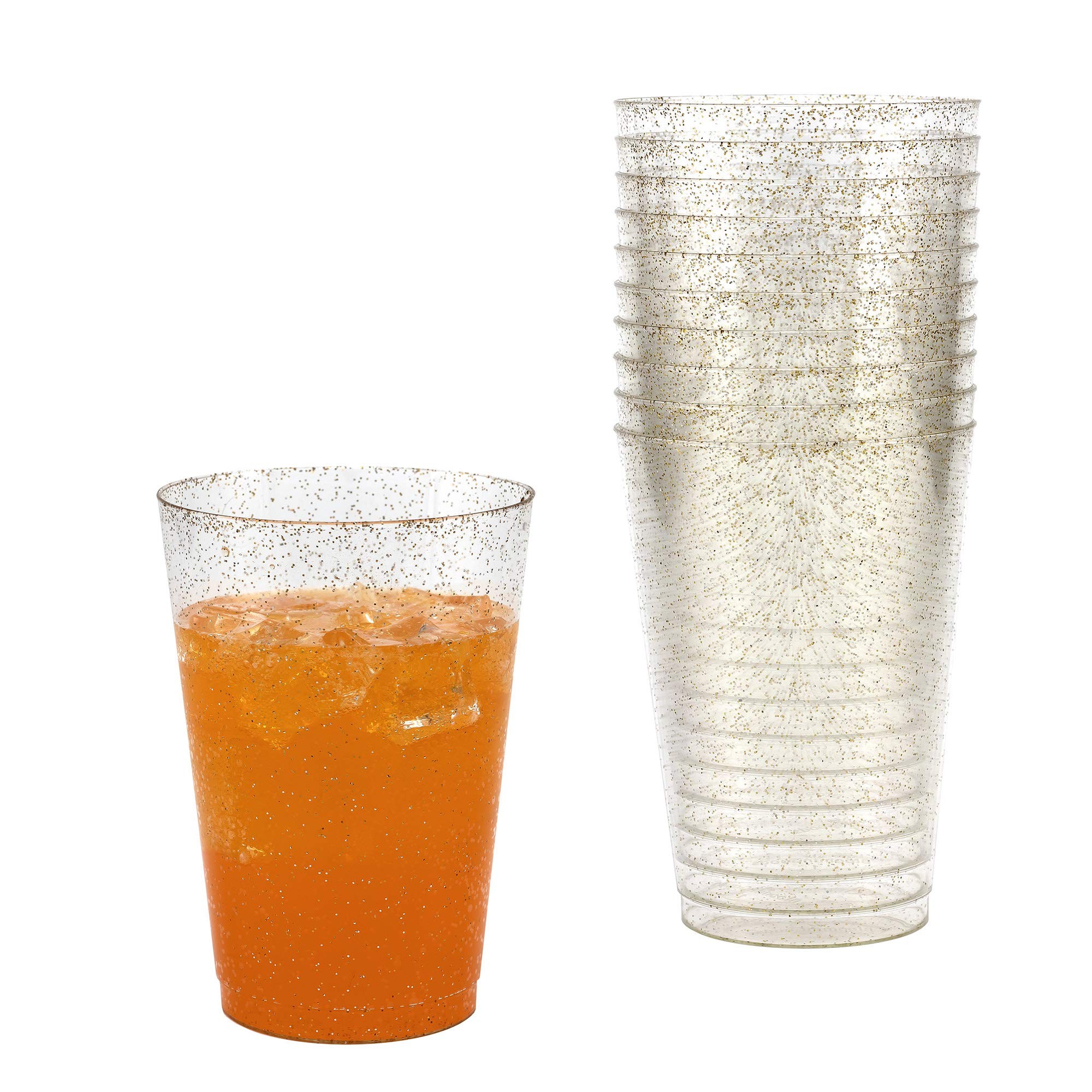 Gold Glitter Hard Plastic Party Cup