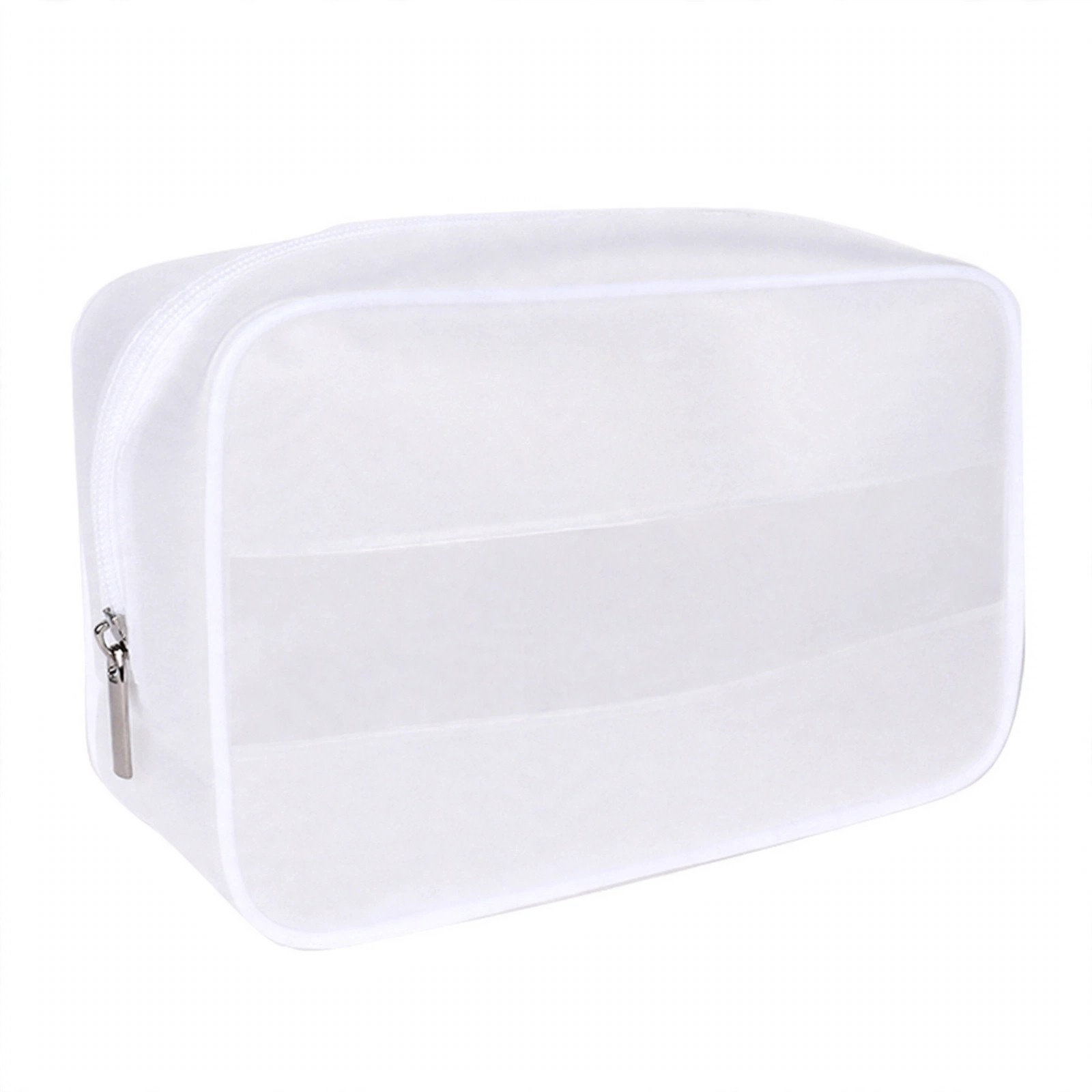 Small Frosted PVC and PU Zippered Cosmetic Bag