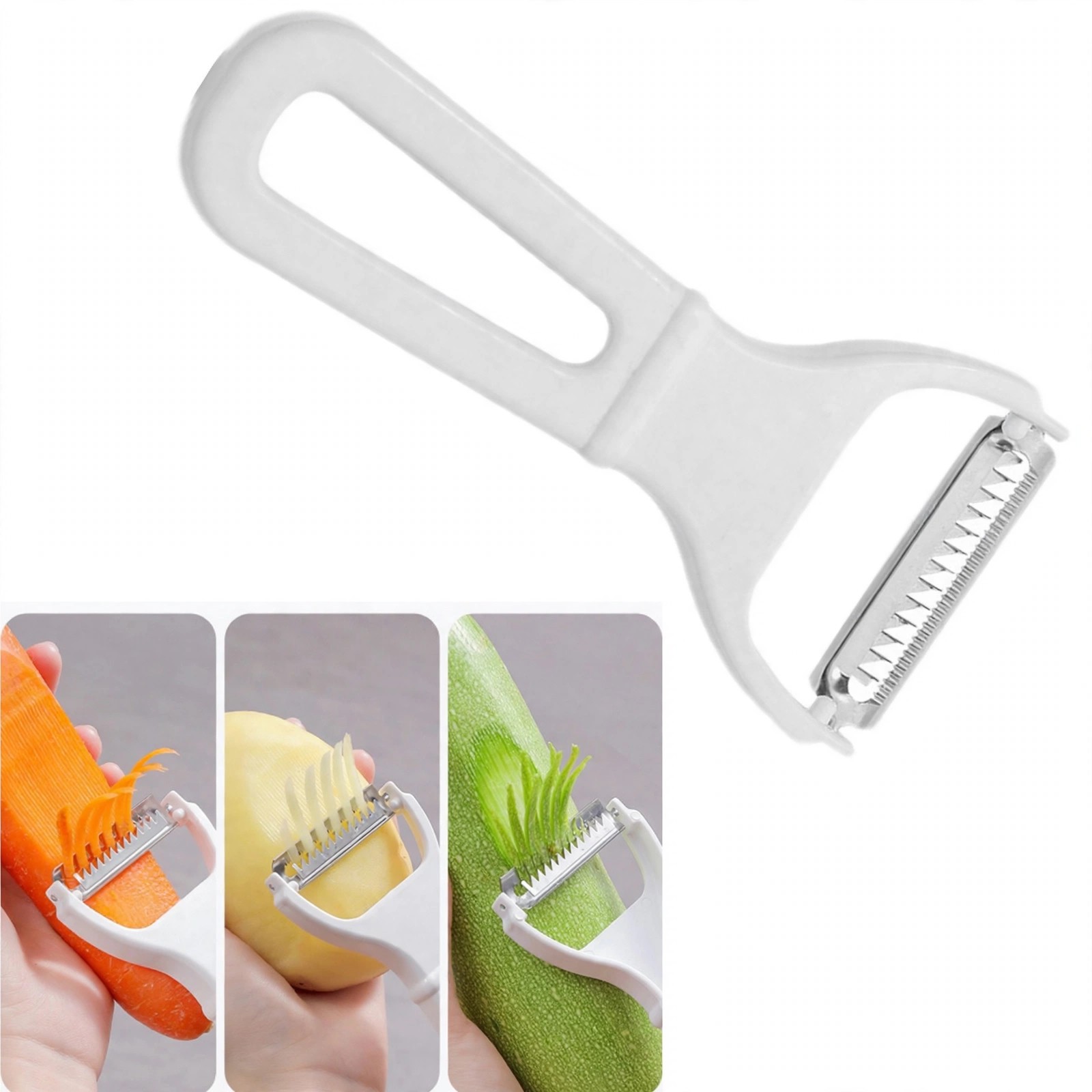 3-in-1 Vegetable Peeler With Non-Slip Handle