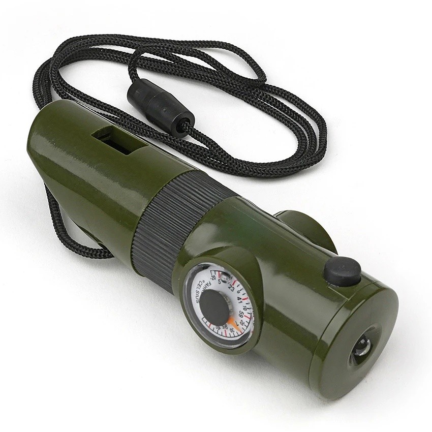 7-in-1 Outdoor Survival Tool With Compass and Light