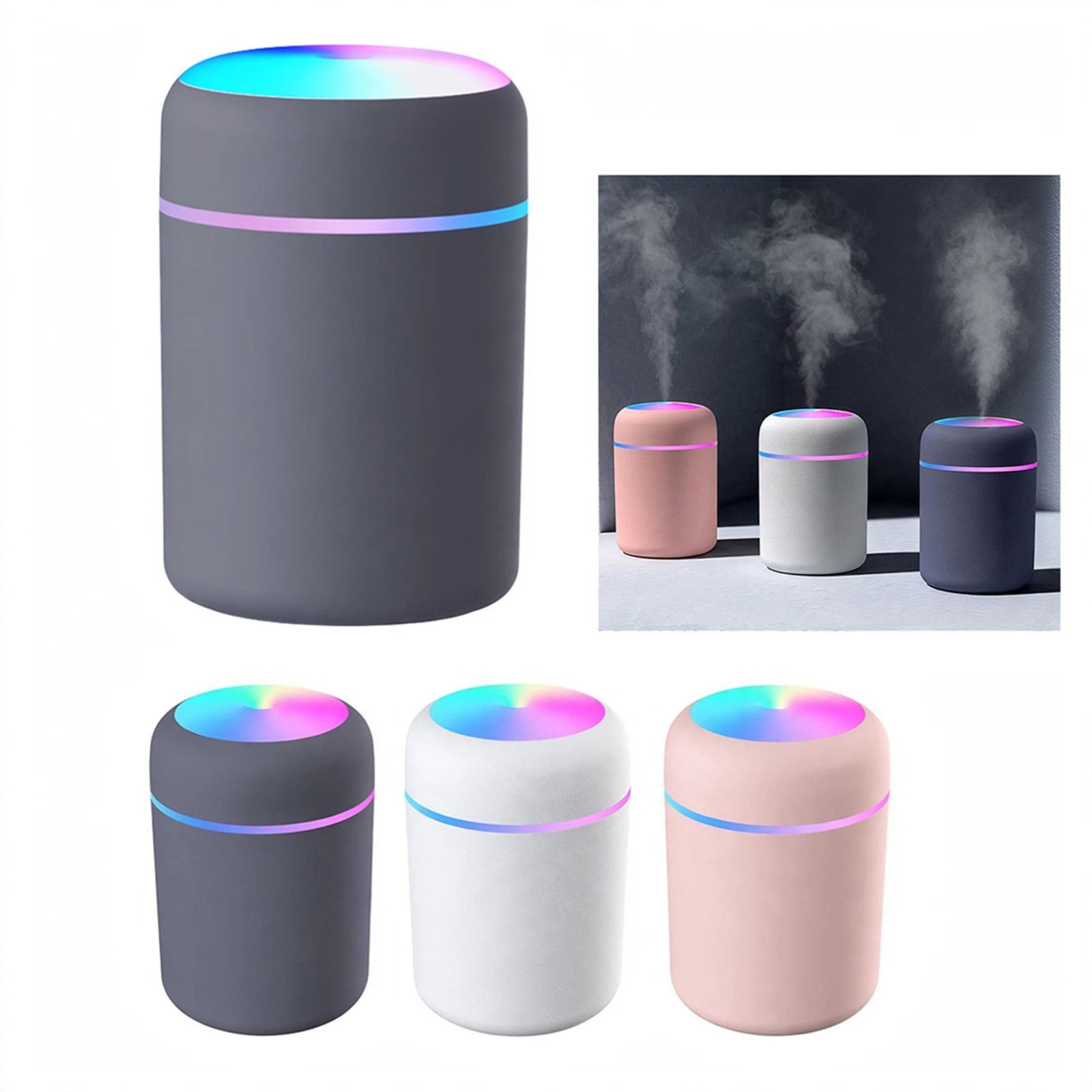USB Mini Humidifier With Color-Changing Night Light