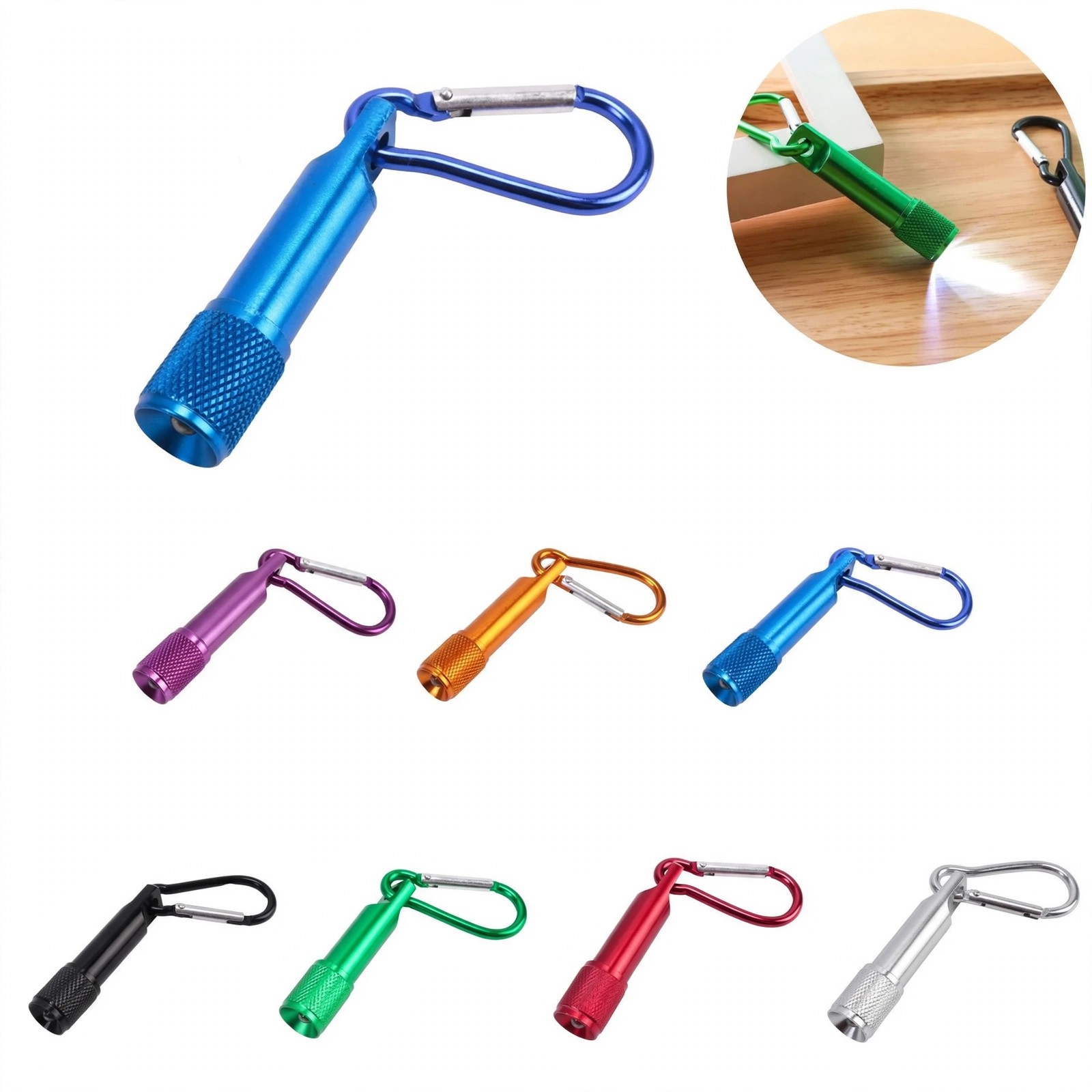 Mini Aluminum Carabiner Flashlight