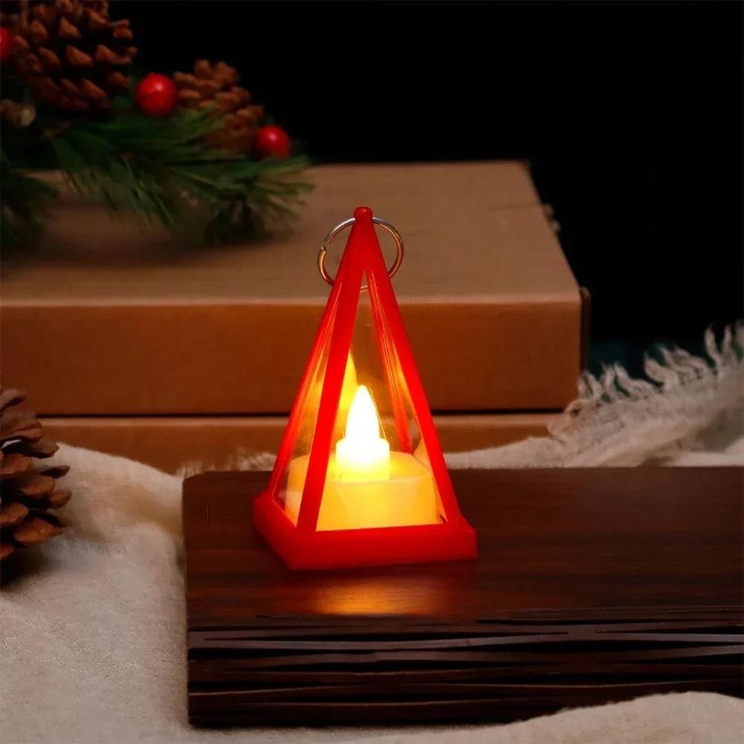 Mini Metal Triangle Lantern With Key Ring