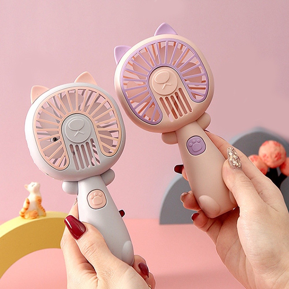 Handheld Mini Fan With LED Lights and Lanyard