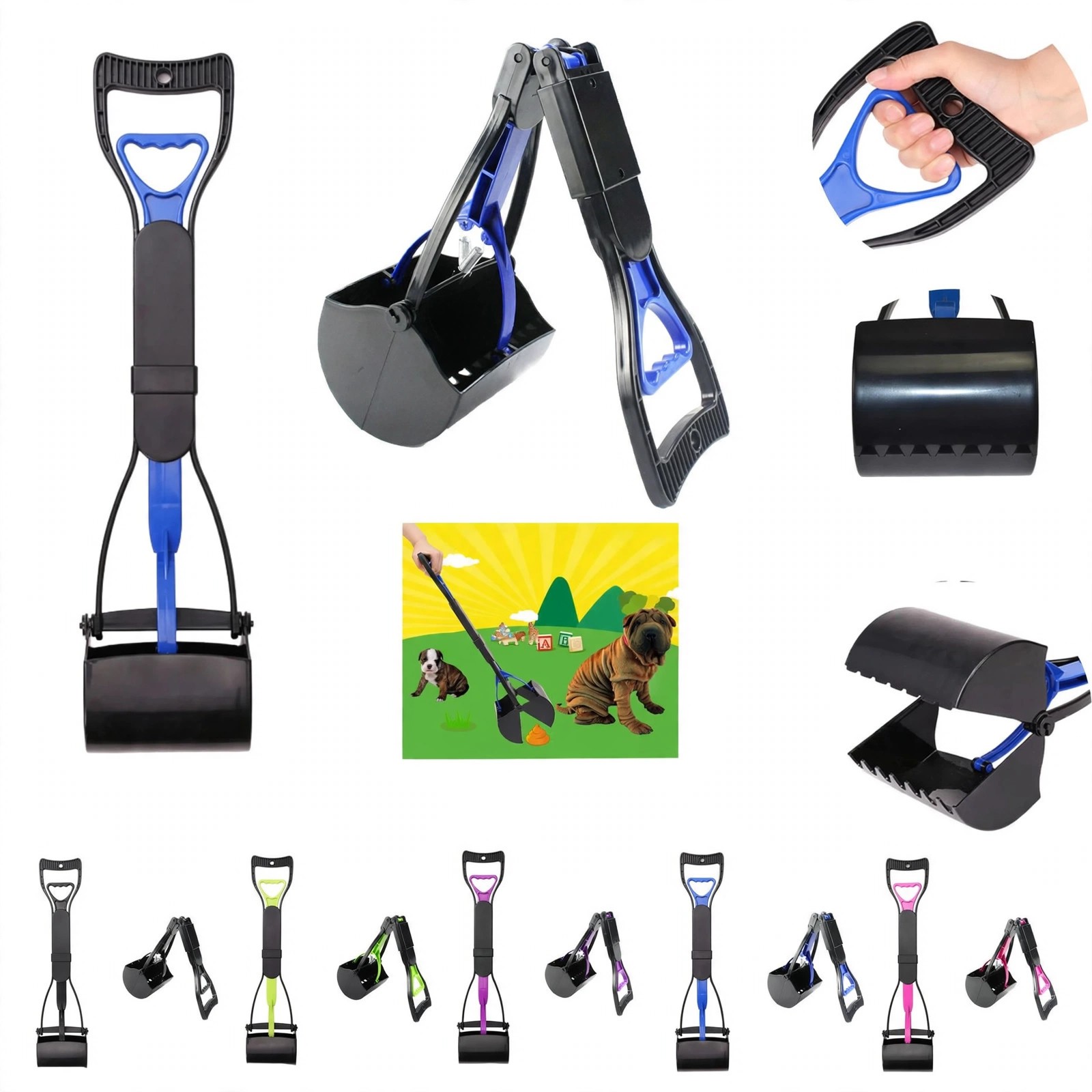 Foldable One-Handed Pet Poop Scooper