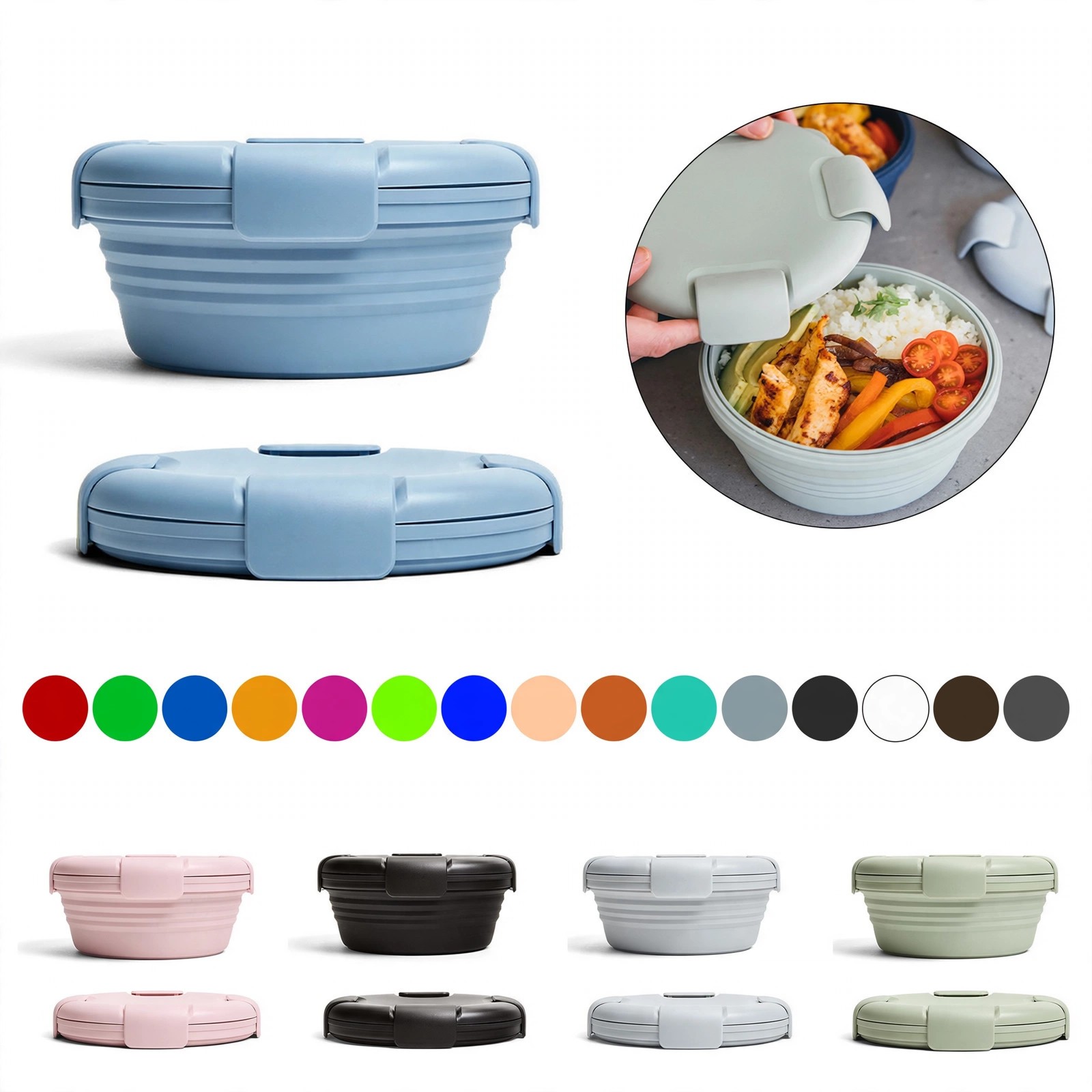 3-Cup Collapsible Silicone Food Storage Container