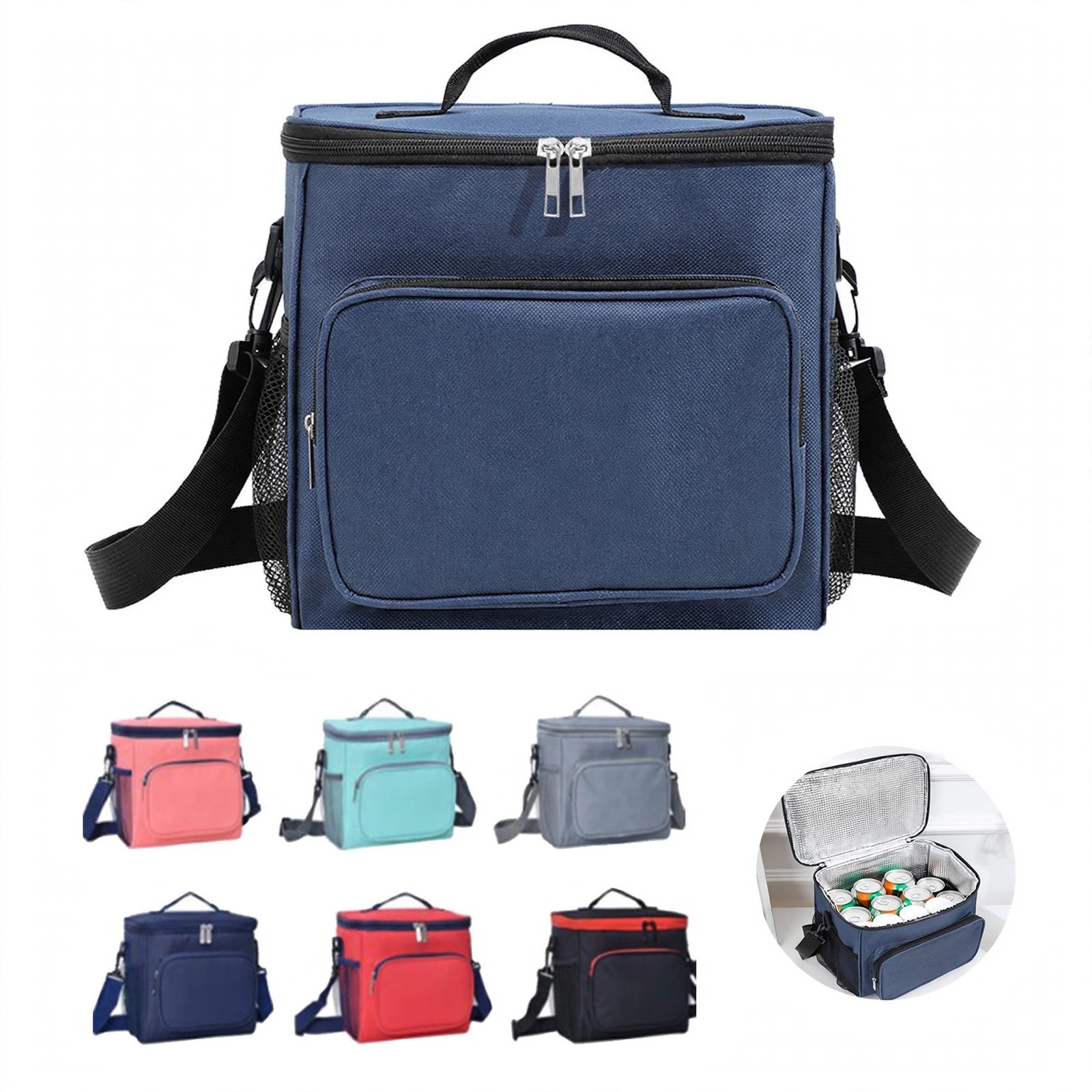 600D Polyester Thermal Lunch Bag With Front Pocket