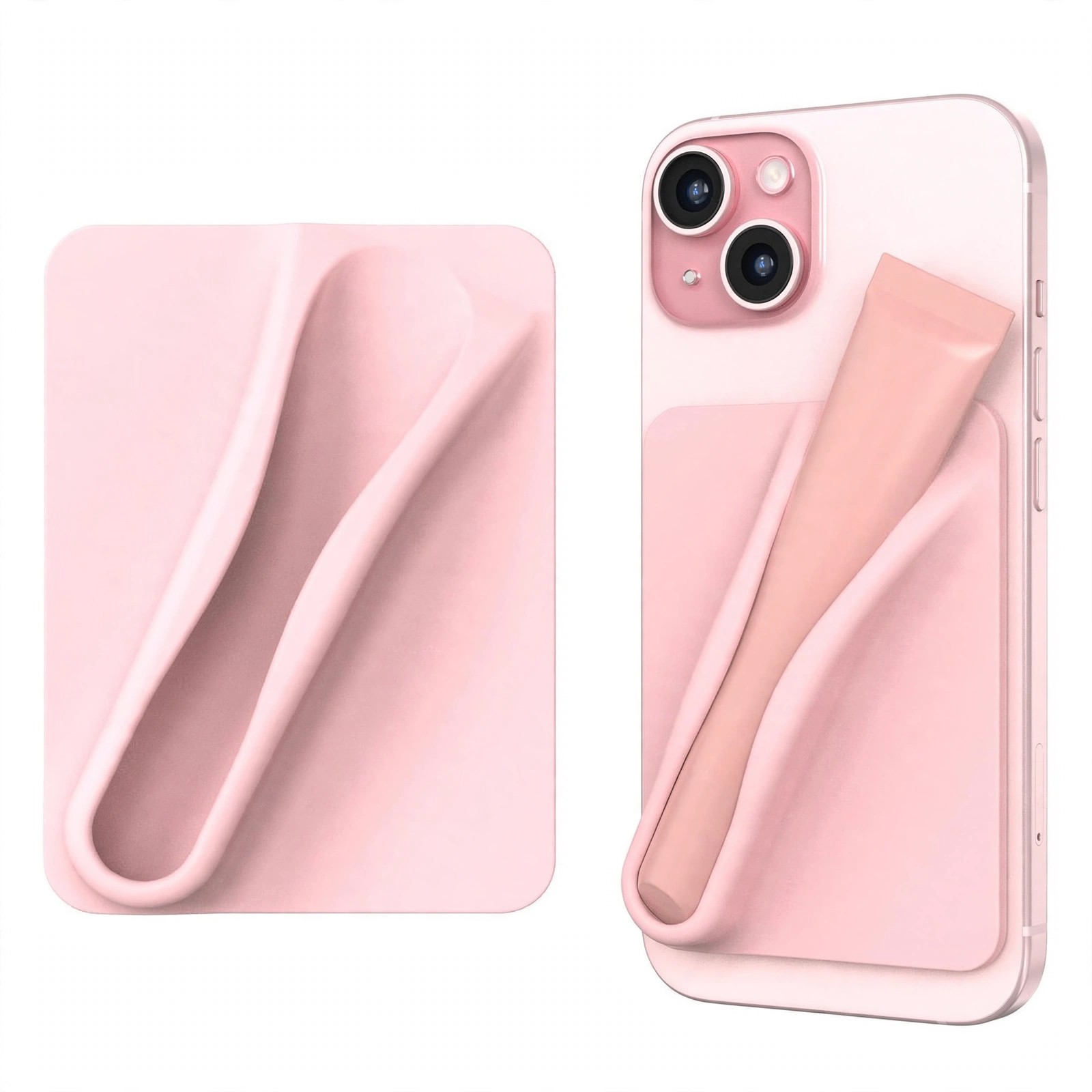 Silicone Phone Grip With Lipstick Holder
