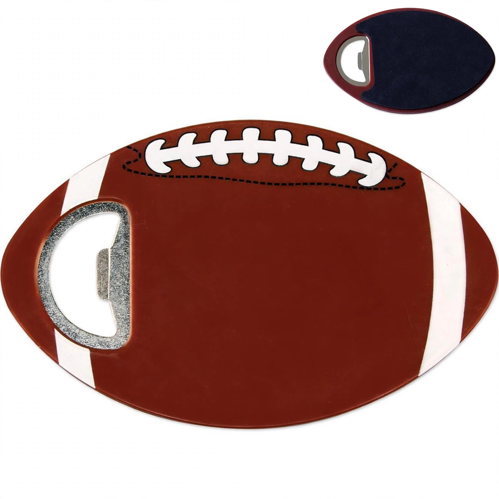 Football-Shaped Bottle Opener With EVA Coaster