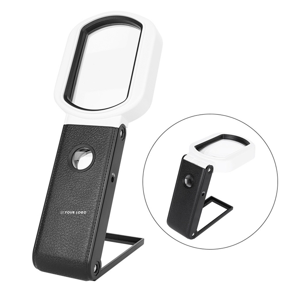 3.5X/25X Foldable Magnifying Glass With UV Light and Stand