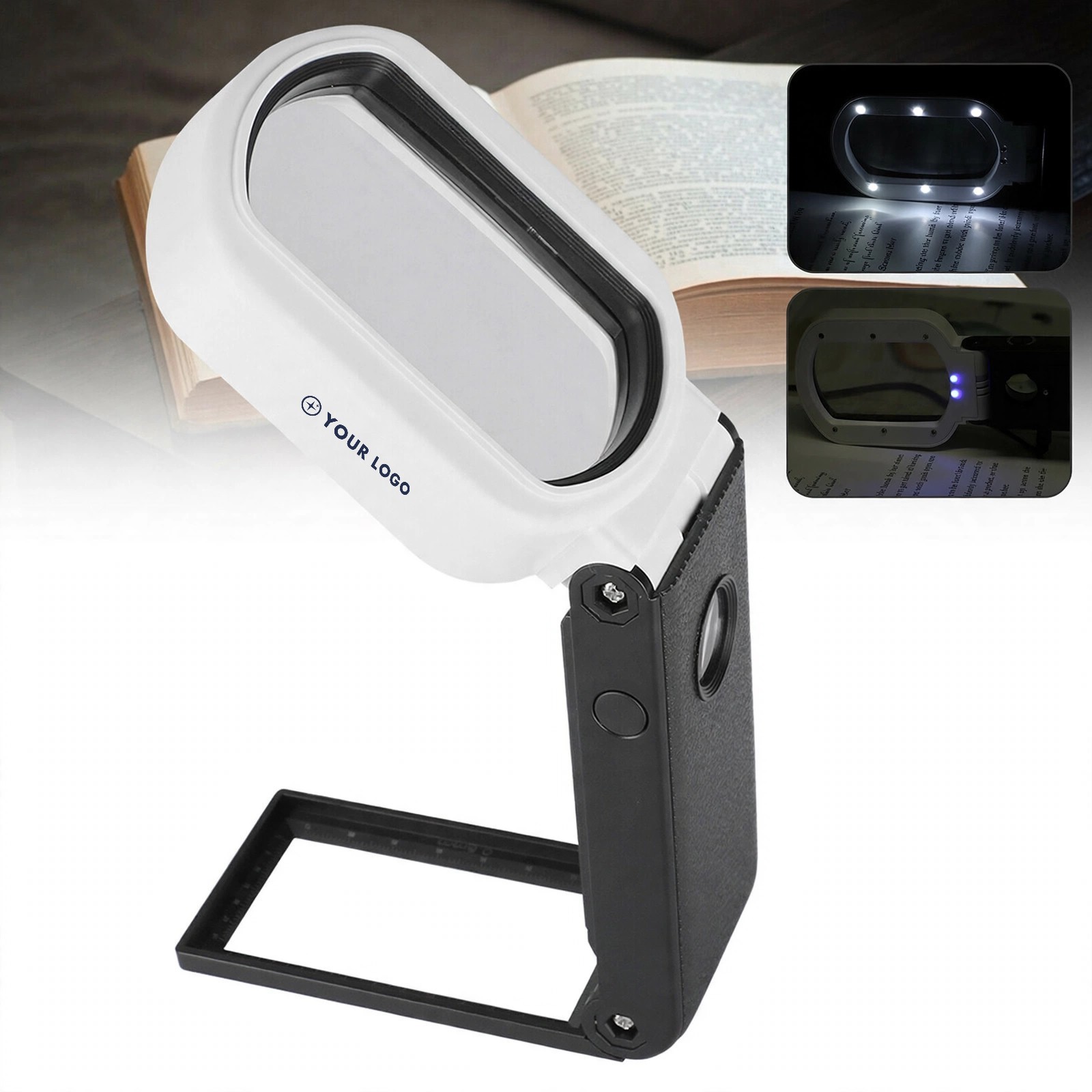10X/25X Foldable Magnifying Glass With UV Light and Stand