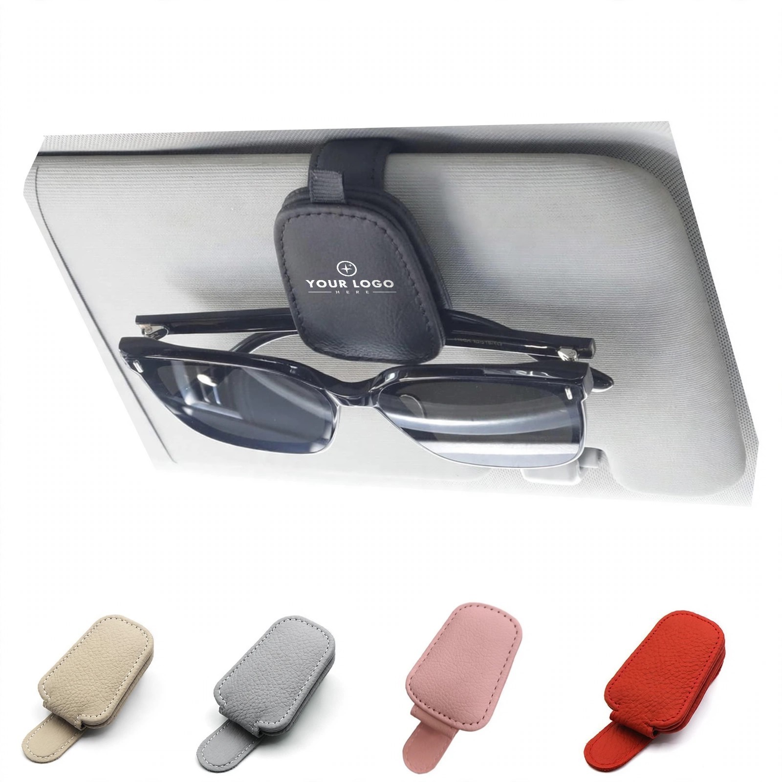 Leather Car Sun Visor Sunglasses Holder
