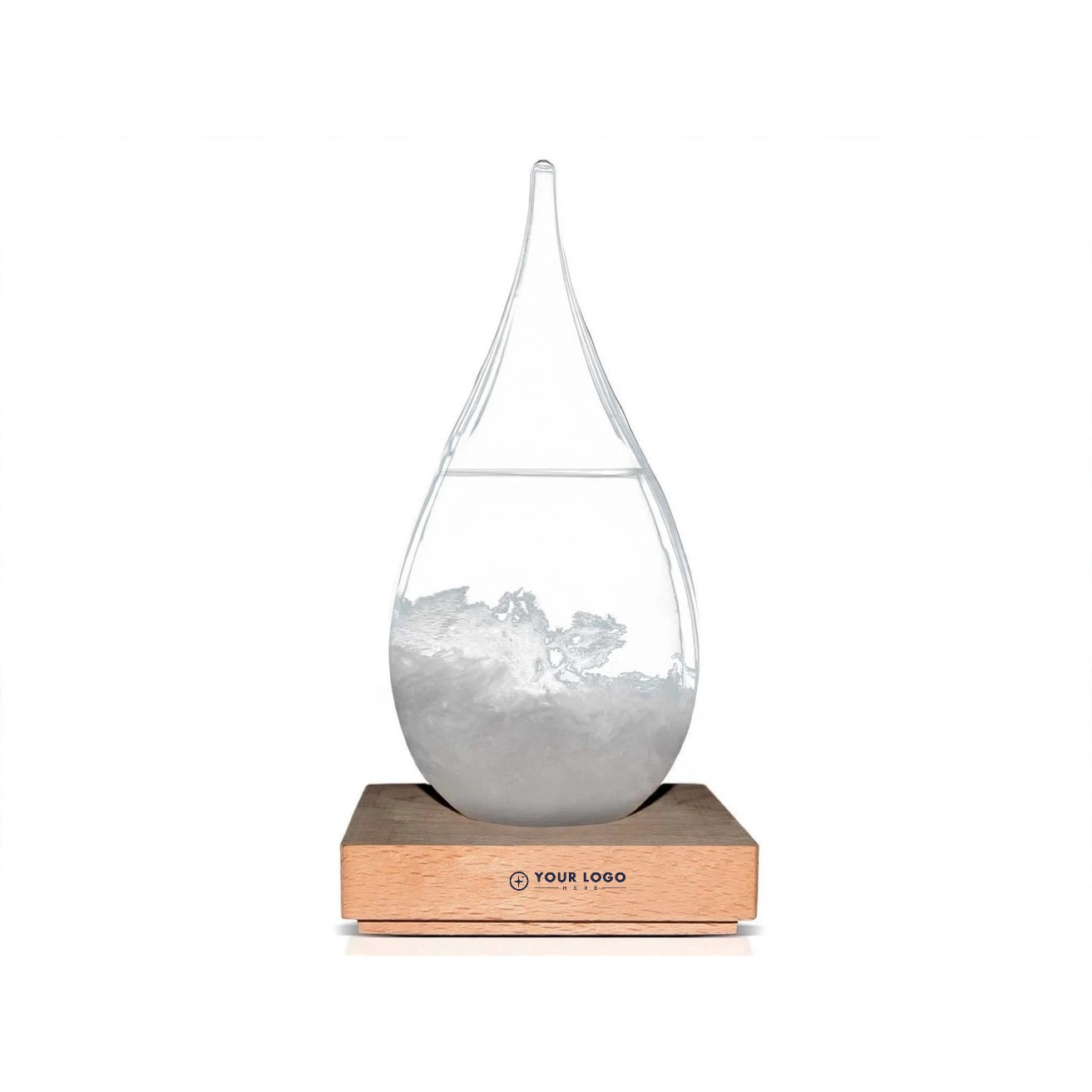Storm Glass Weather Predictor With Wood Base