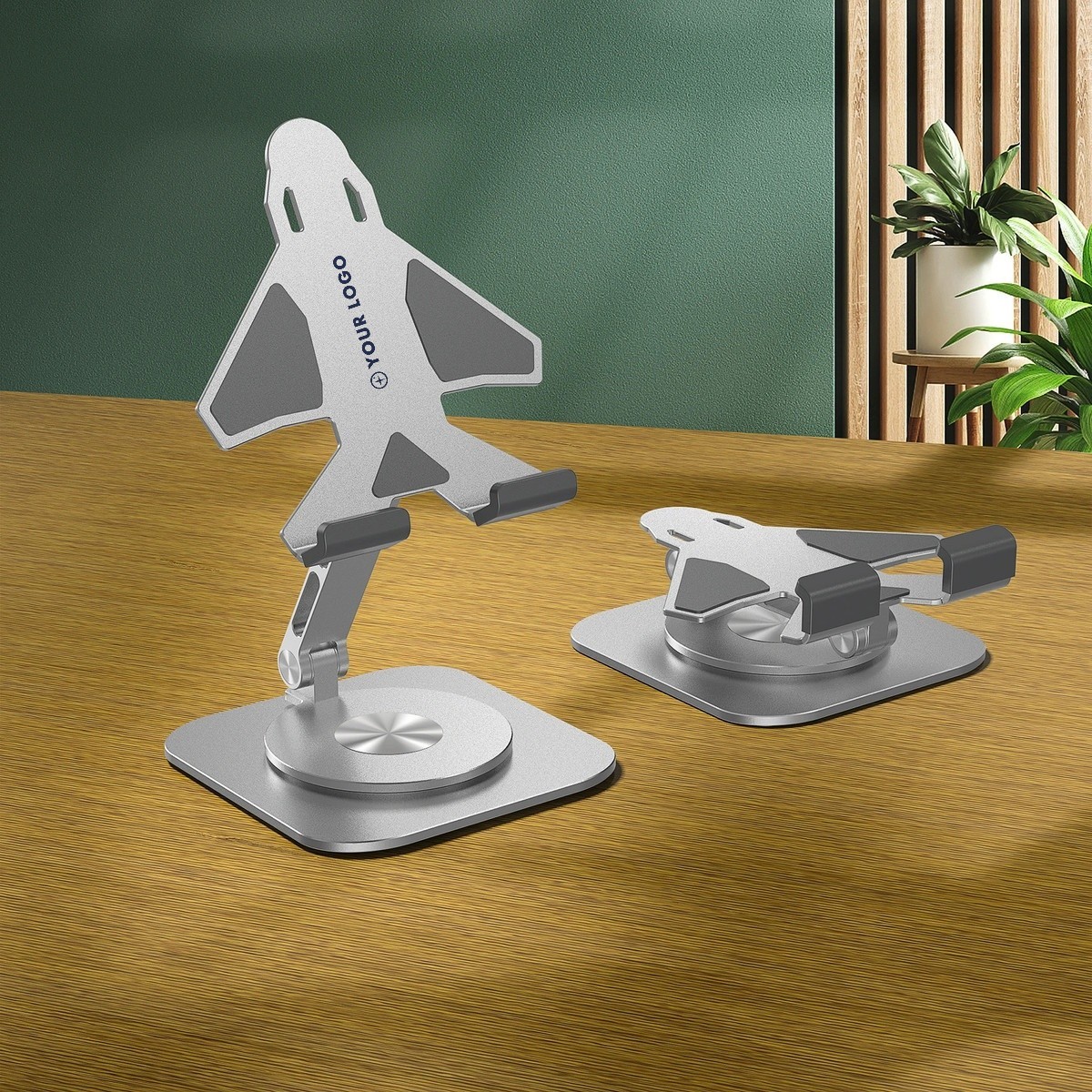 Airplane-Shaped Rotating Aluminum Phone Stand