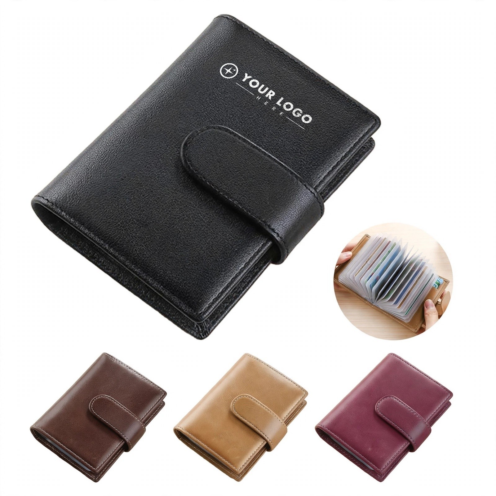 Multi-Layer Leather Business Card Wallet