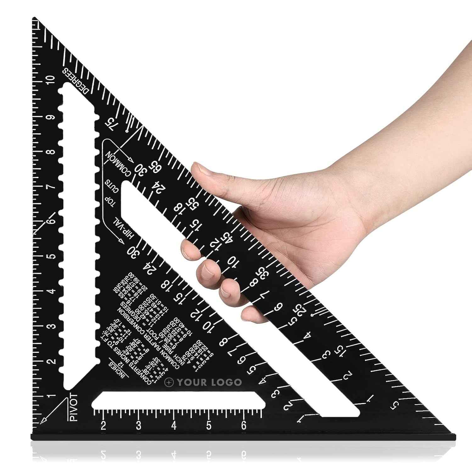 12" Aluminum Rafter Square With Protractor