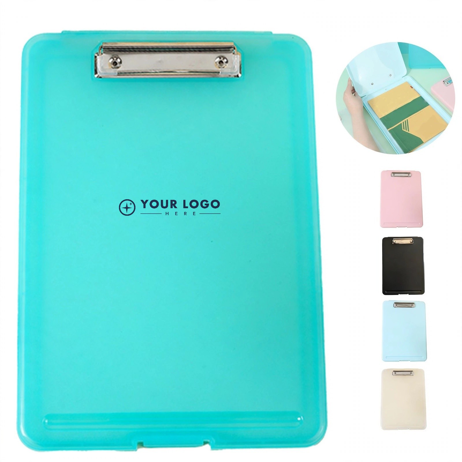 Folding A4 Clipboard Folder With PP Cover