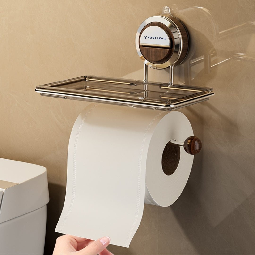 No-Drill Wall-Mounted Toilet Paper Holder