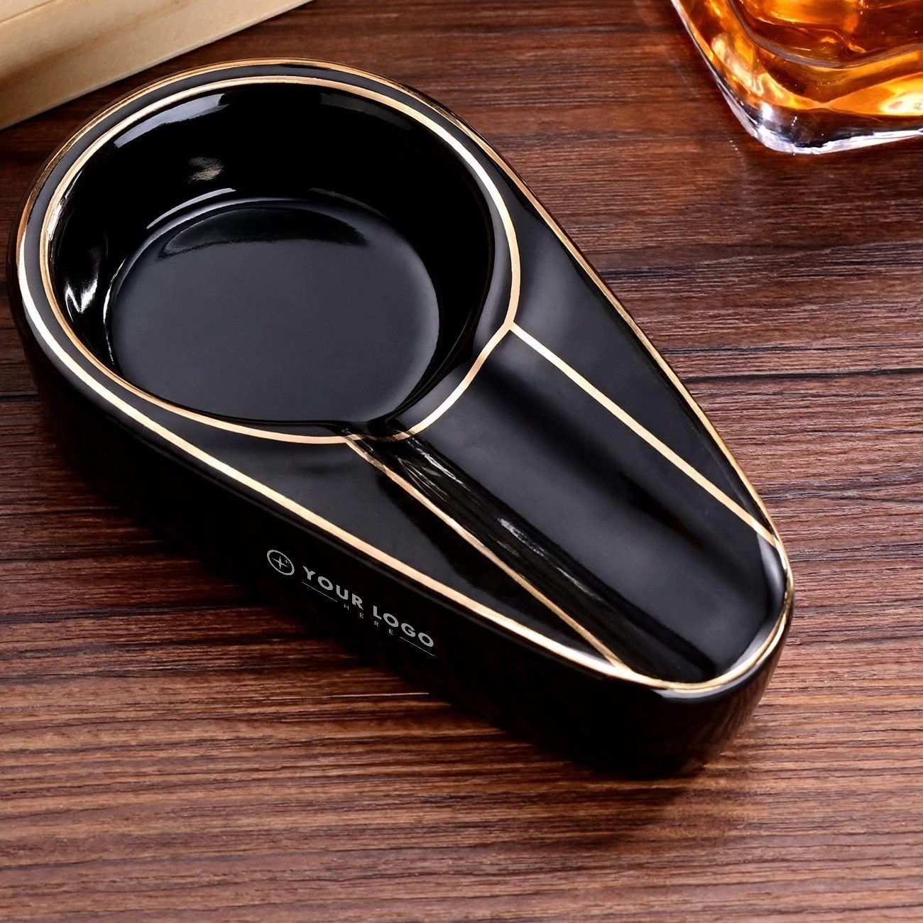 Ceramic Cigar Ashtray With Rest