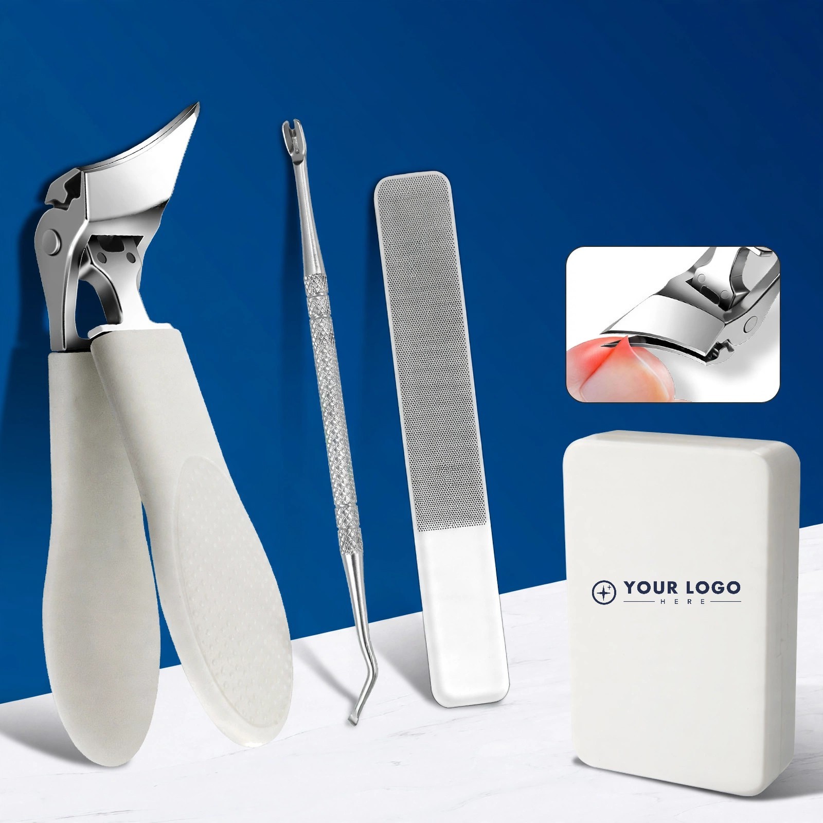 Curved-Head Toenail Clipper With Travel Case