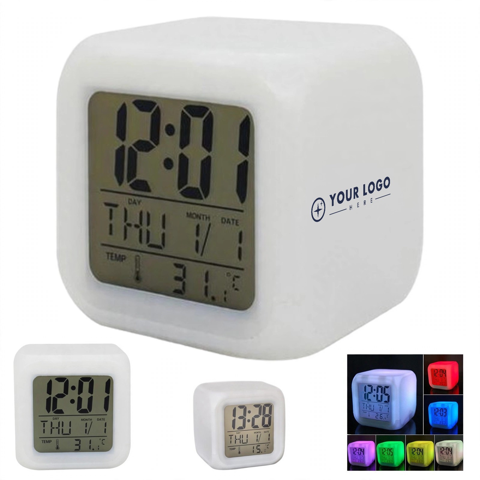 Color-Changing Cube LED Alarm Clock