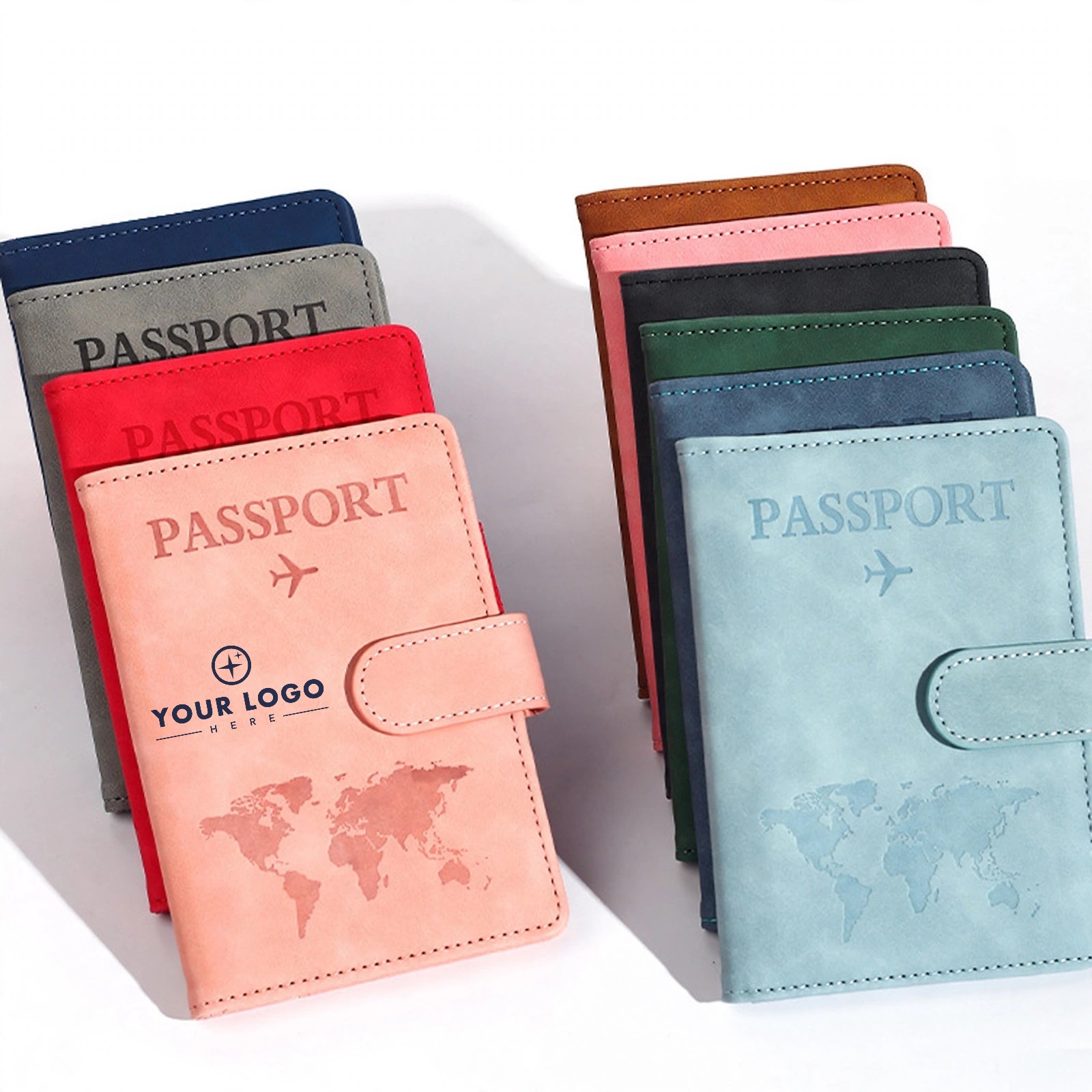 PU Leather Passport Holder With Magnetic Closure