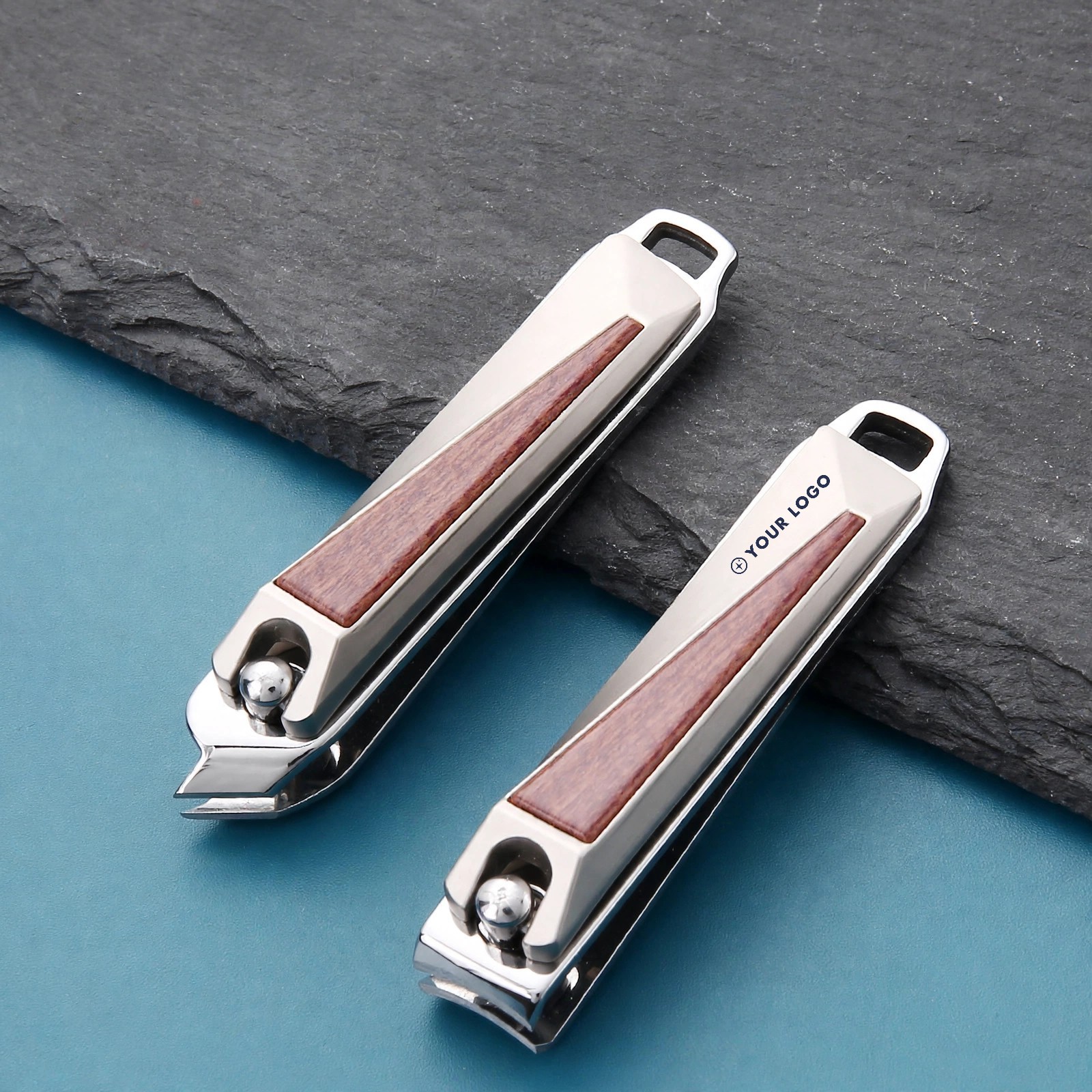 Stainless Steel Nail Clipper With Wood Accent