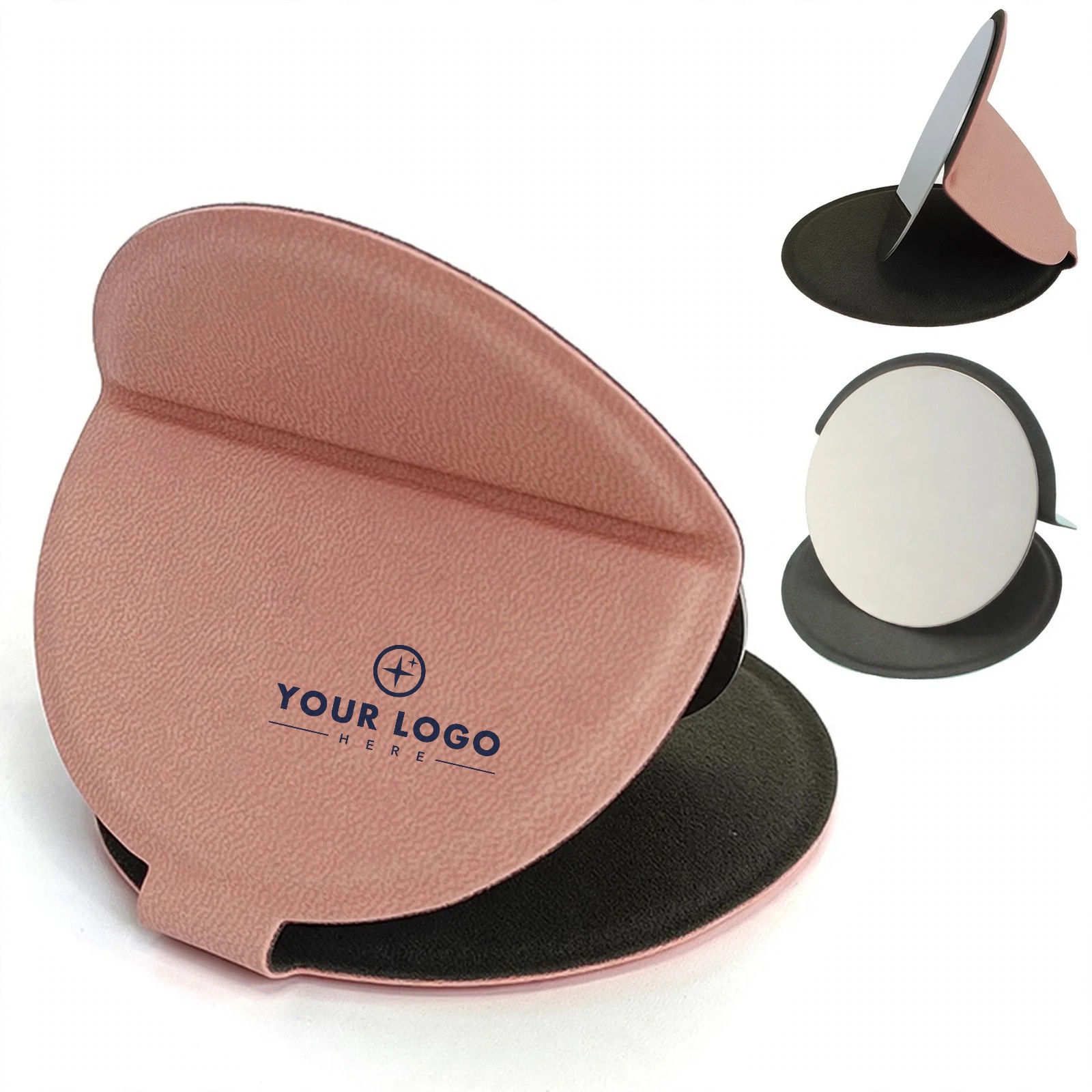 Foldable Round Mini Mirror With Stand