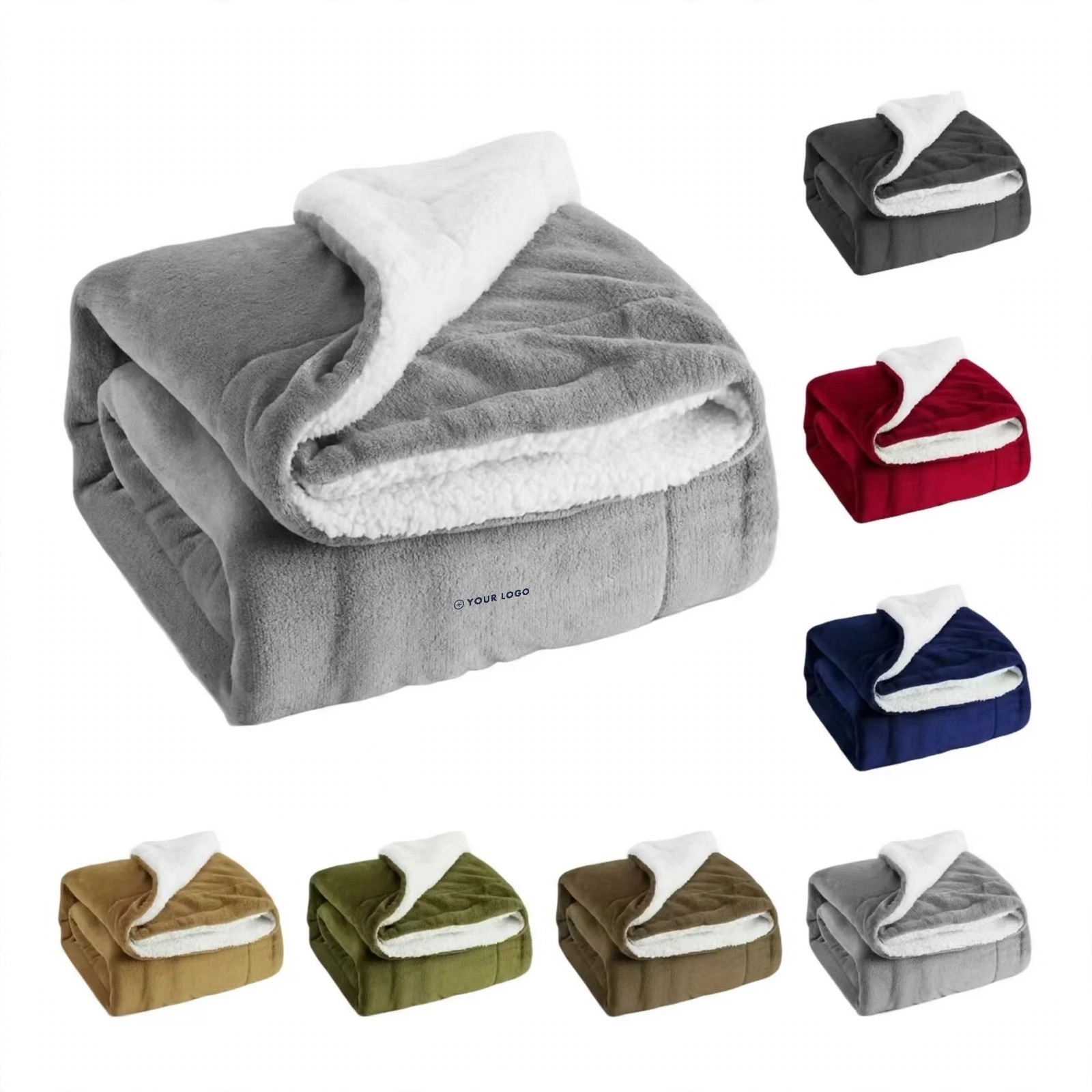 Double-Layer Faux Fur Throw Blanket