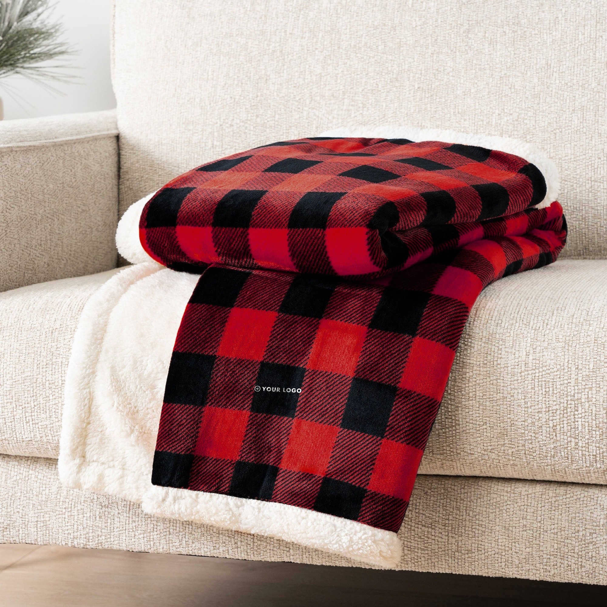 Plaid Microfiber Fleece Sofa Throw Blanket