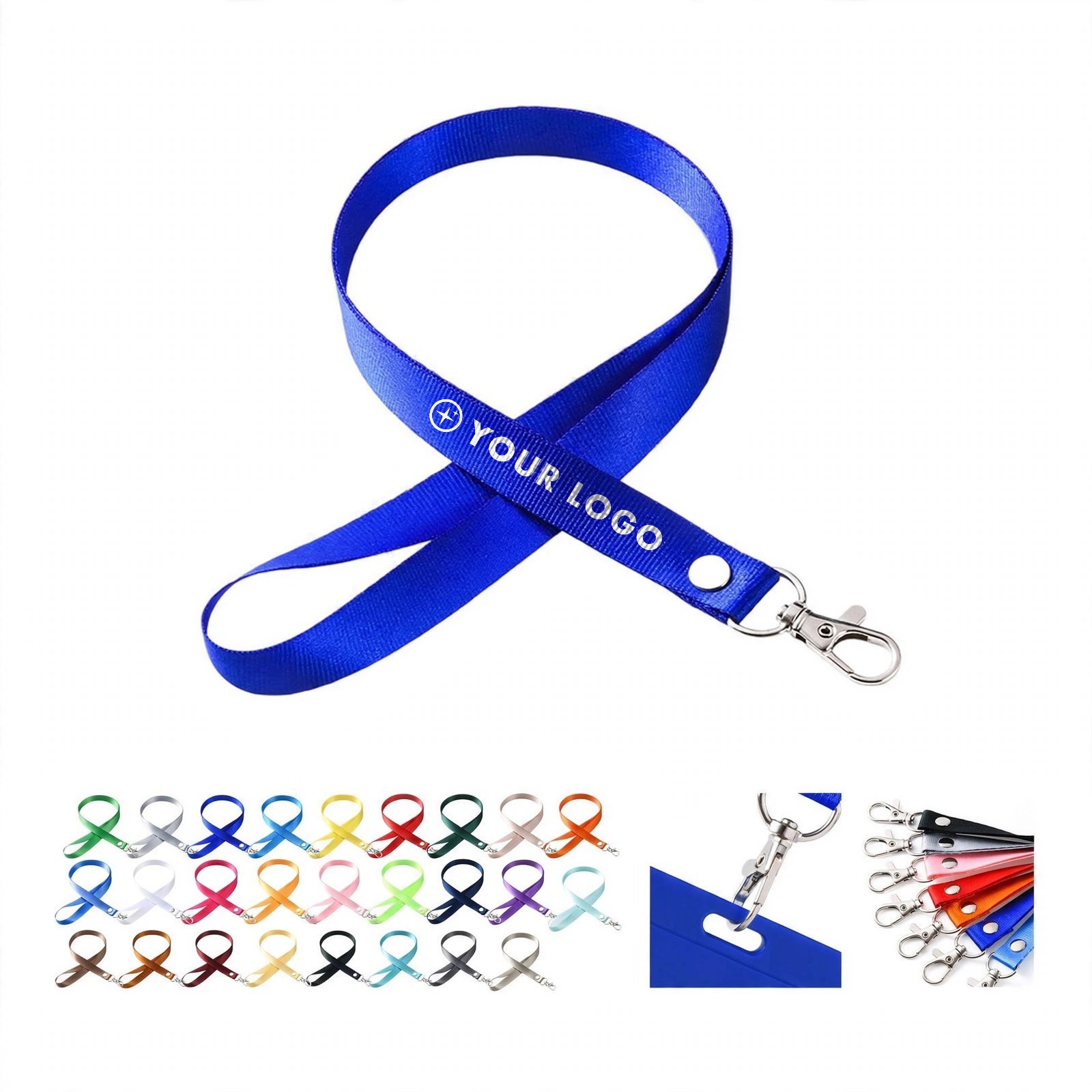 1" Dye-Sublimated Elastic Lanyard With Snap Buckle
