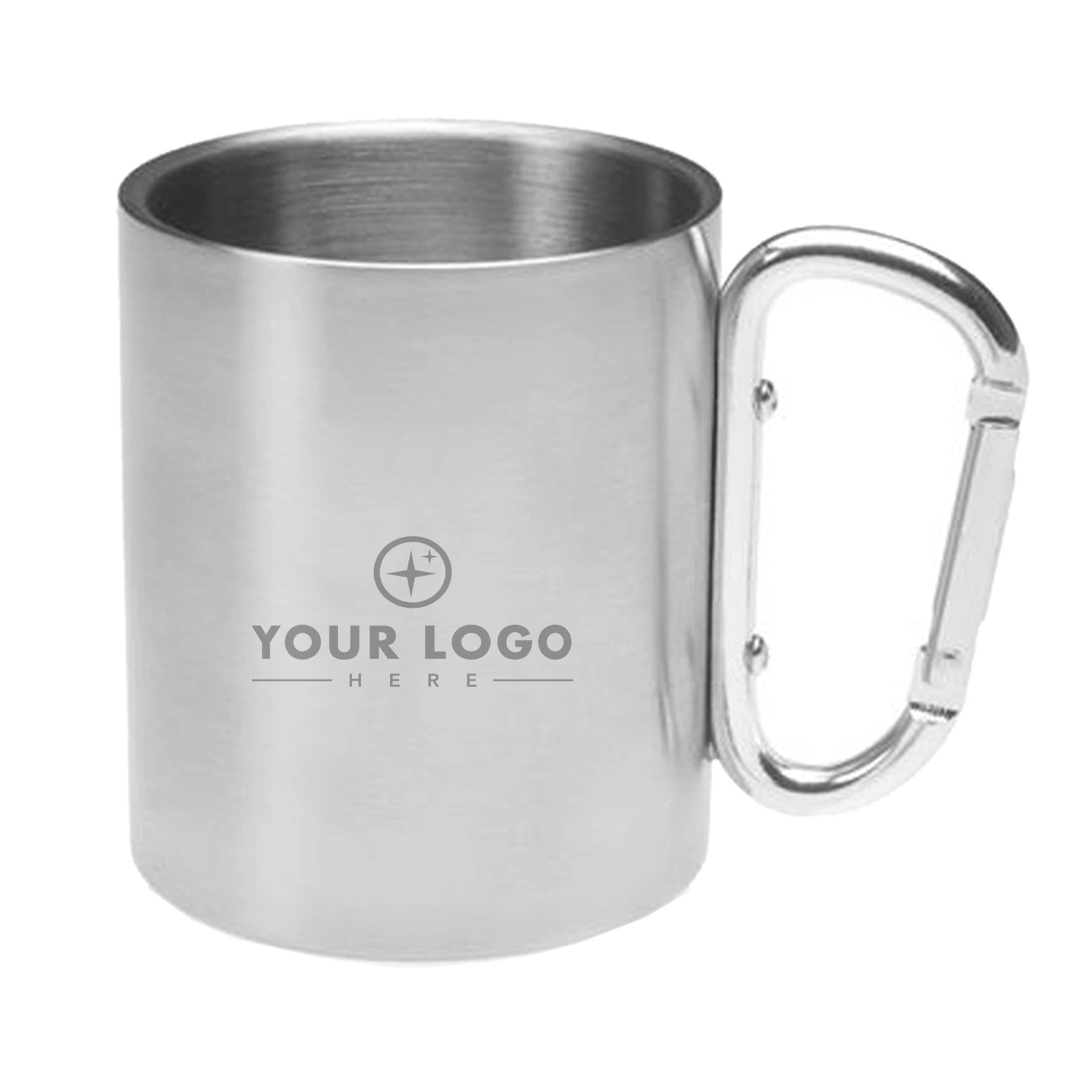 10 Oz. Stainless Steel Camp Mug With Carabiner Handle