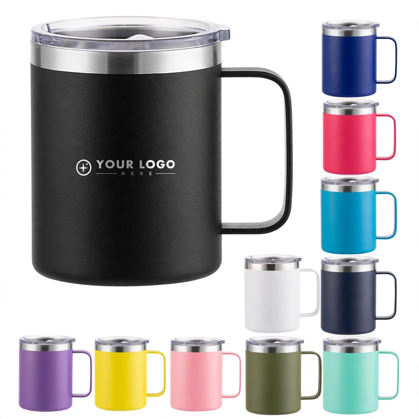 12 Oz. Vacuum-Insulated Coffee Mug With Handle