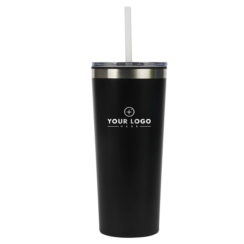 24 Oz. Recycled Plastic Tumbler With Steel Liner - Black