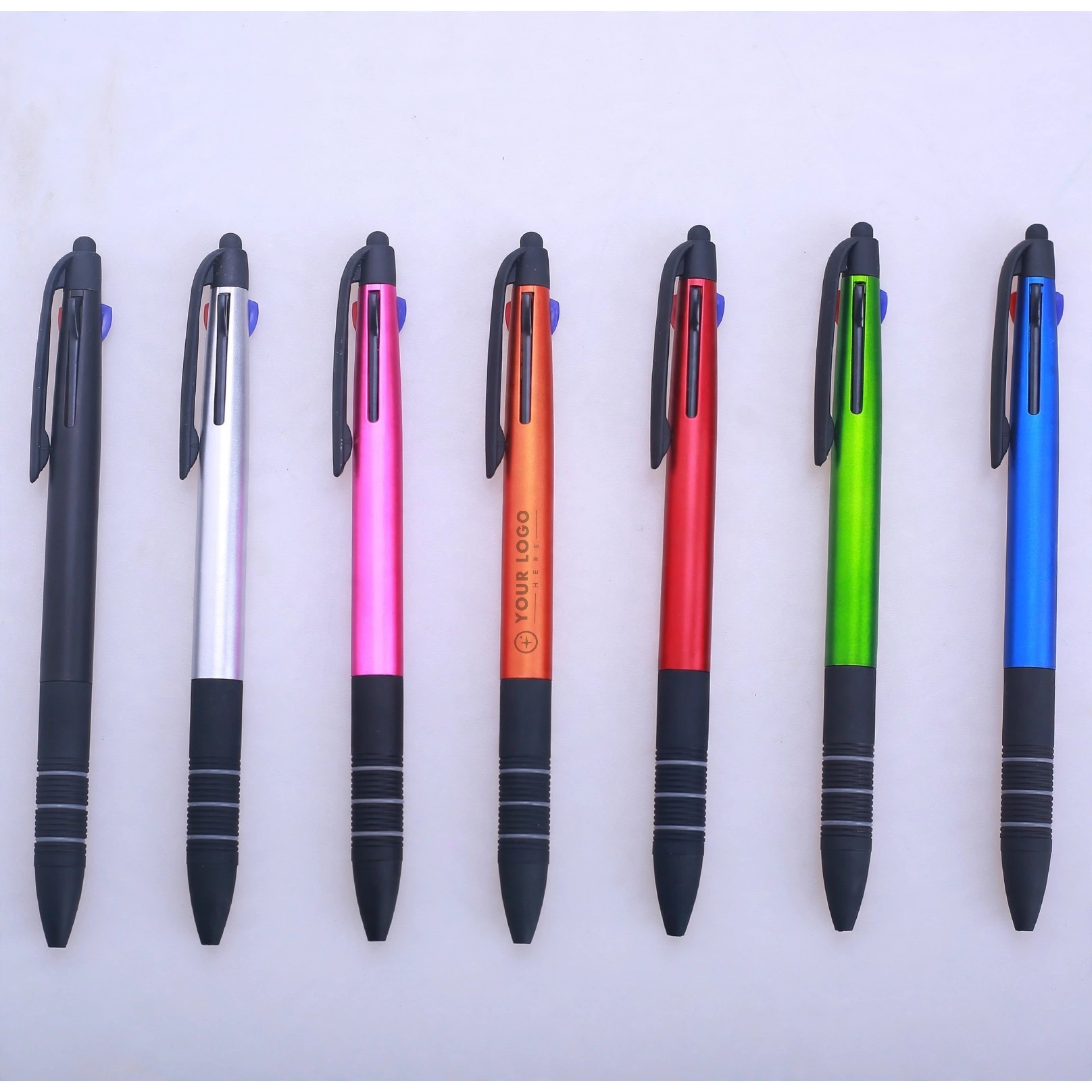 3-Color Retractable Ballpoint Pen With Stylus