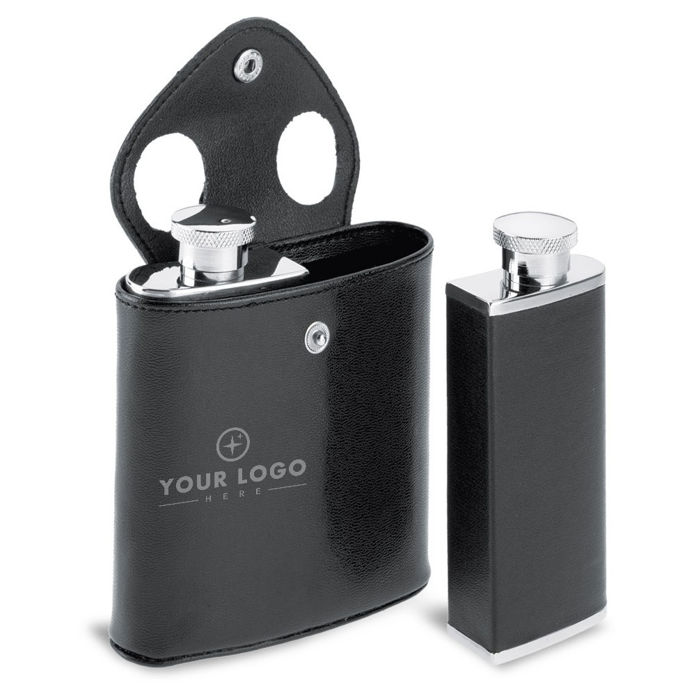 3 Oz. Stainless Steel Twin Flask Set With Carry Case