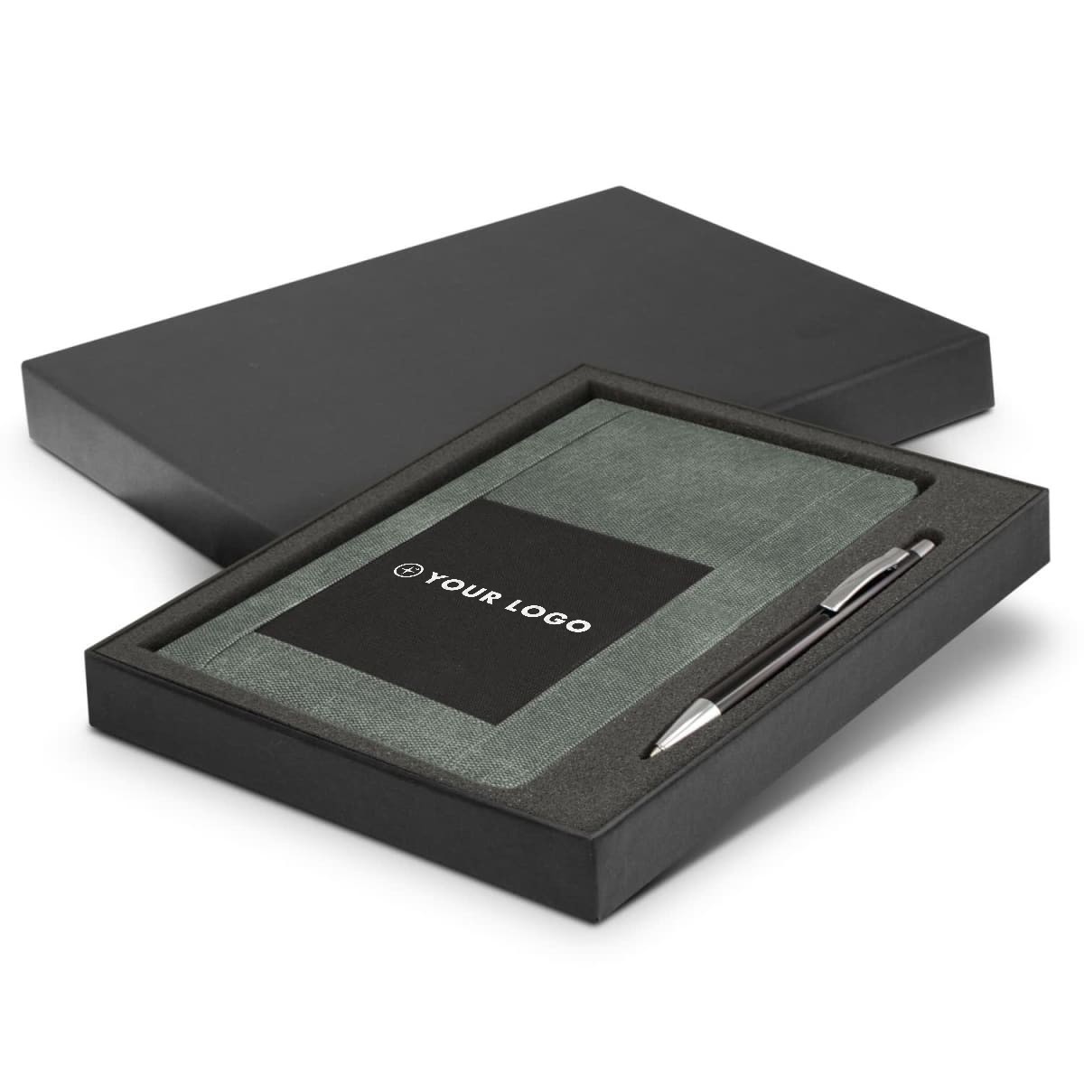 4" x 5.6" Two-Tone Heathered Notebook and Pen Set