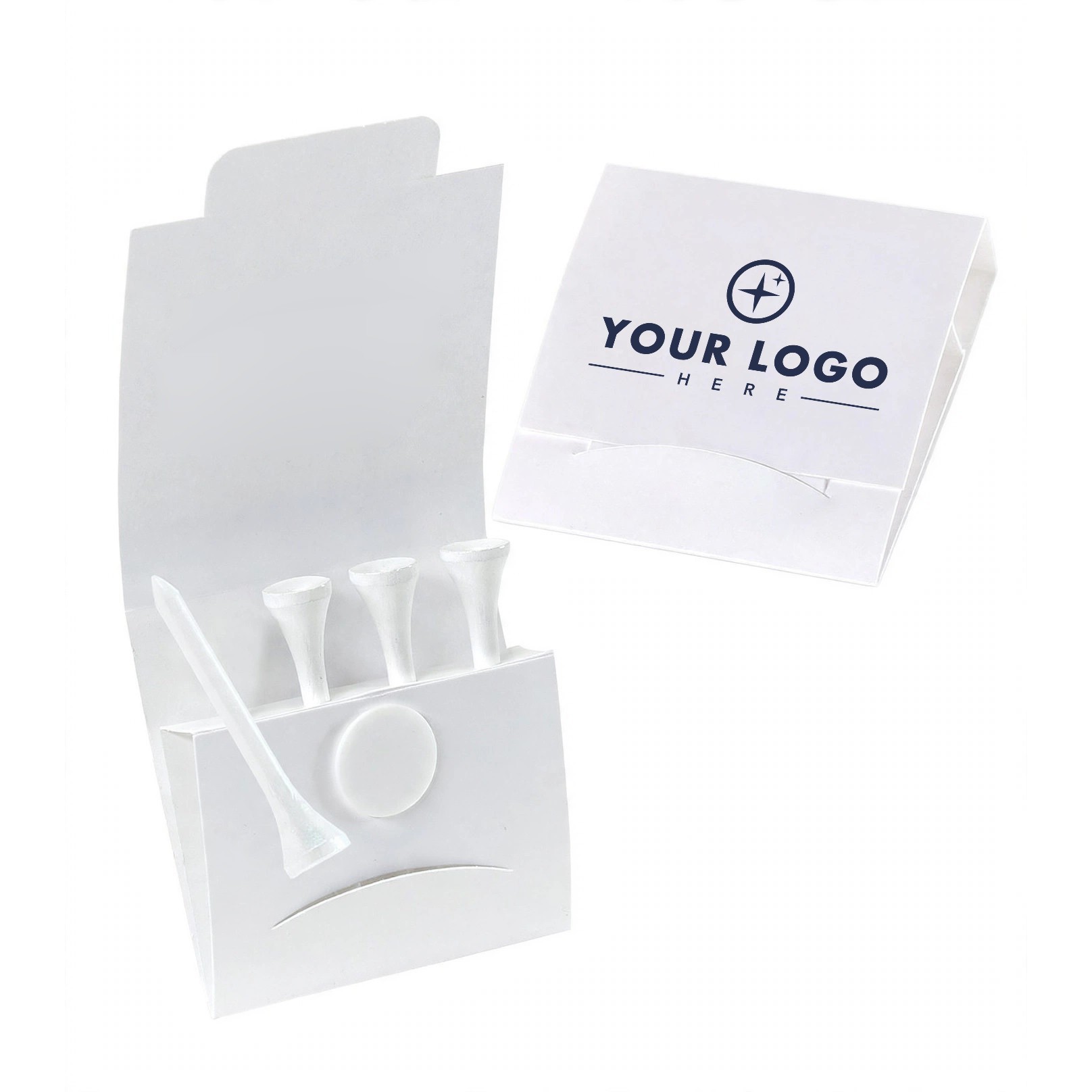 2-1/8" Golf Tee Packet With 4 Tees and Ball Marker