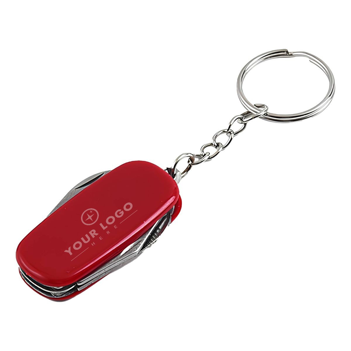 4-in-1 Stainless Folding Knife Keychain With Bottle Opener