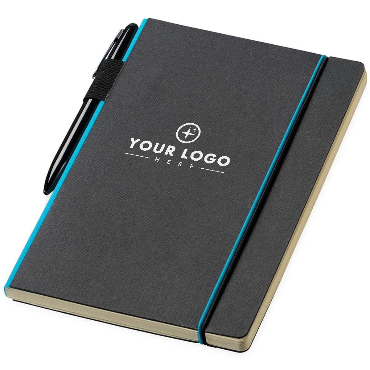 5" x 7" Paper-Cover Notebook With Strap and Bookmark