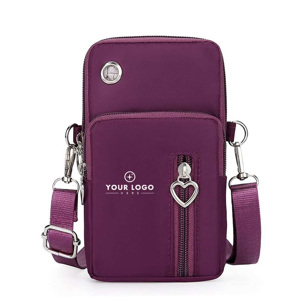 Compact Crossbody Bag With 3 Zip Compartments