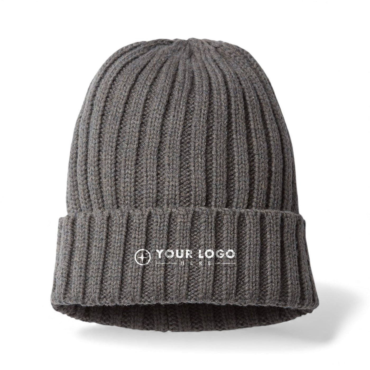 Recycled Polyester Rib Knit Cuffed Beanie