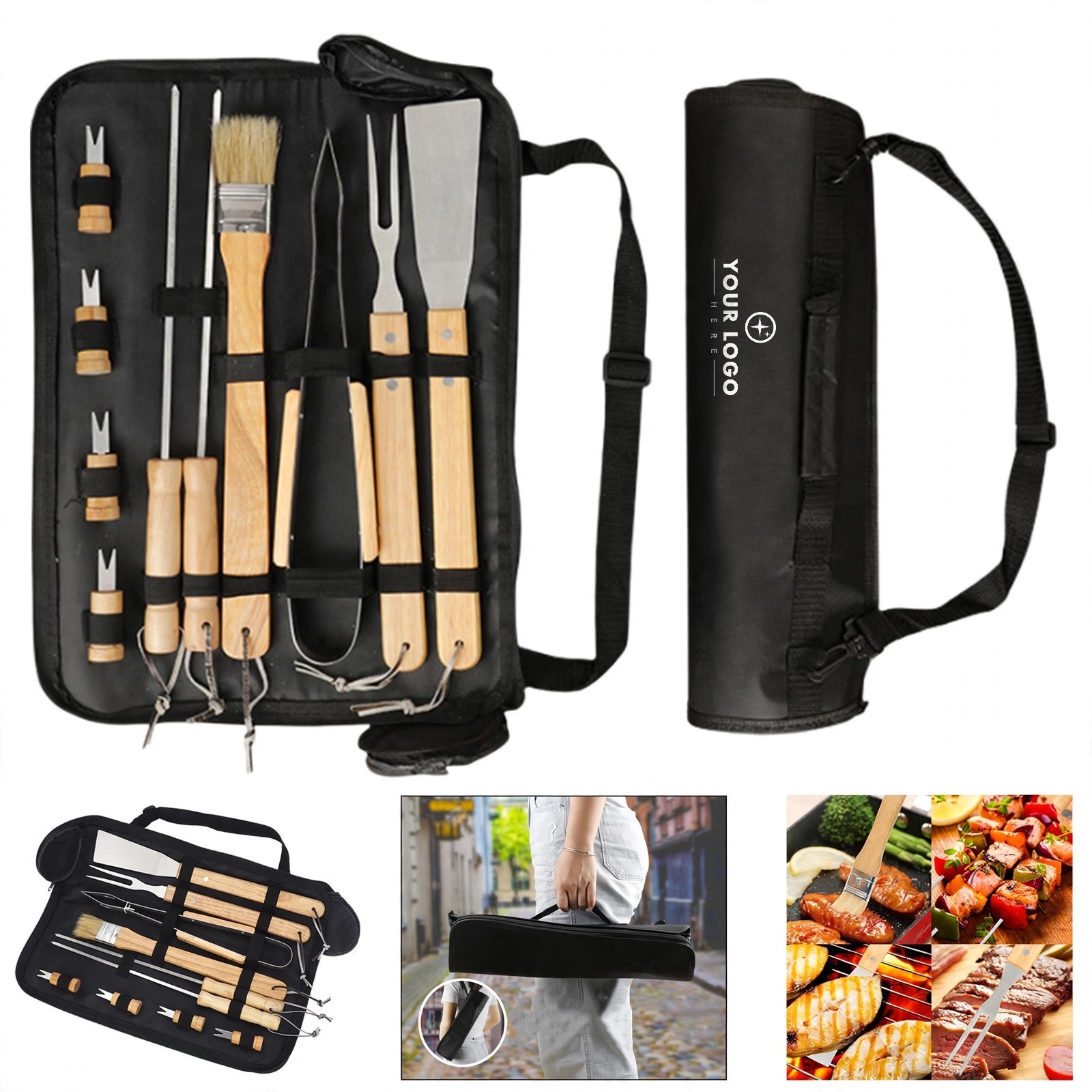 10-Piece BBQ Set With Shoulder-Strap Case
