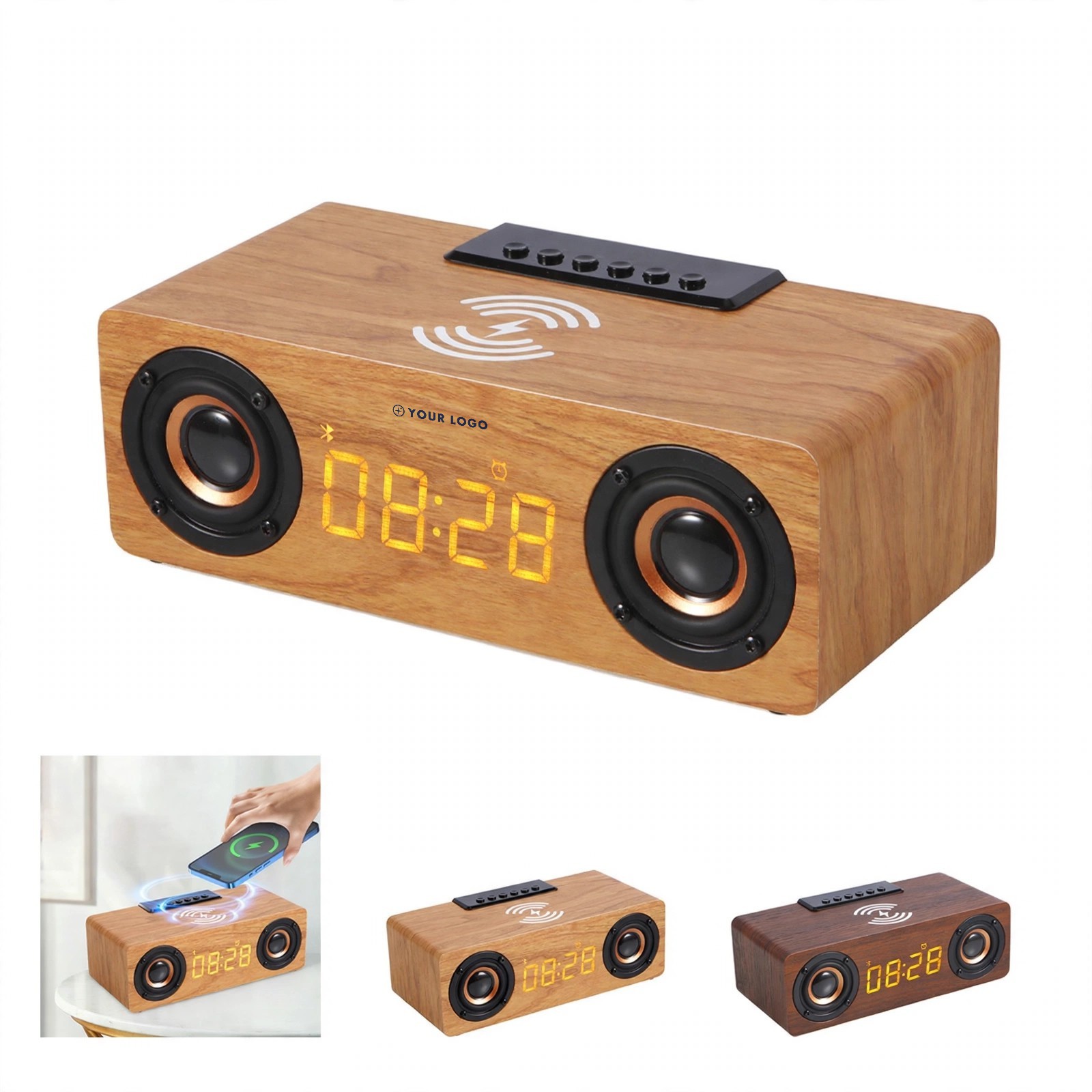 Alarm Clock With Wireless Charger and Speaker