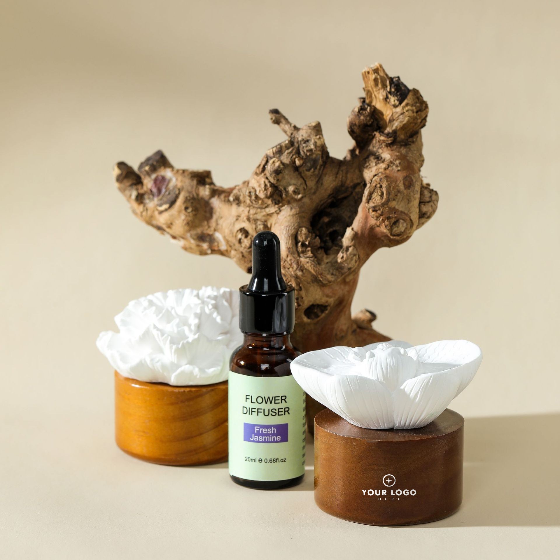 Gypsum Stone Aroma Oil Diffuser With Wood Base