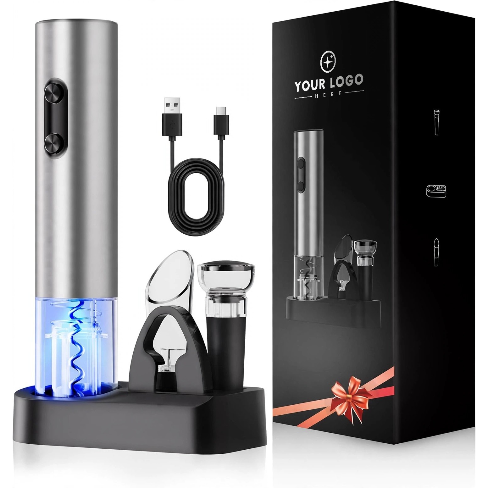 6-Piece Electric Wine Opener Gift Set