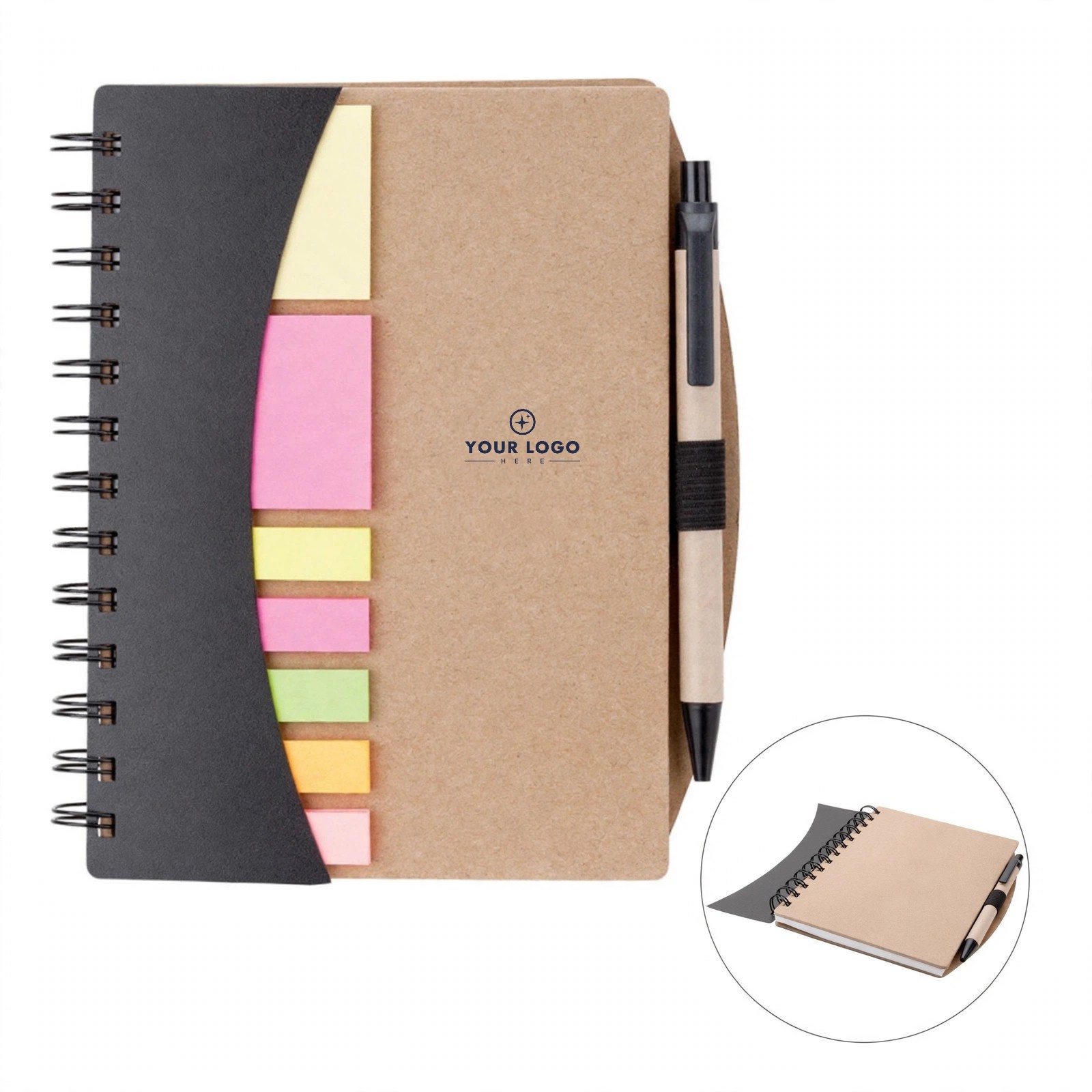 Spiral Work Log Notebook With Pen
