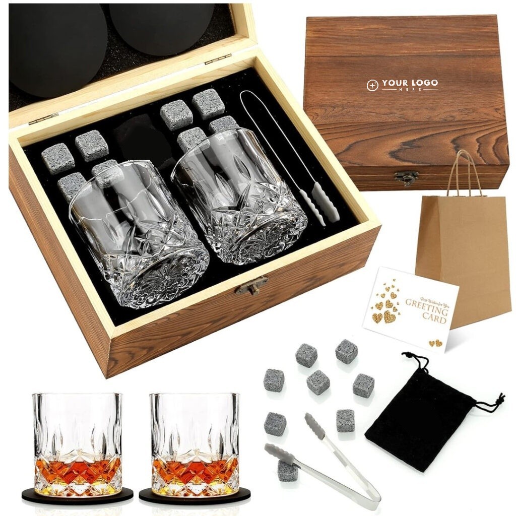 10-Piece Whiskey Glass and Stones Gift Set